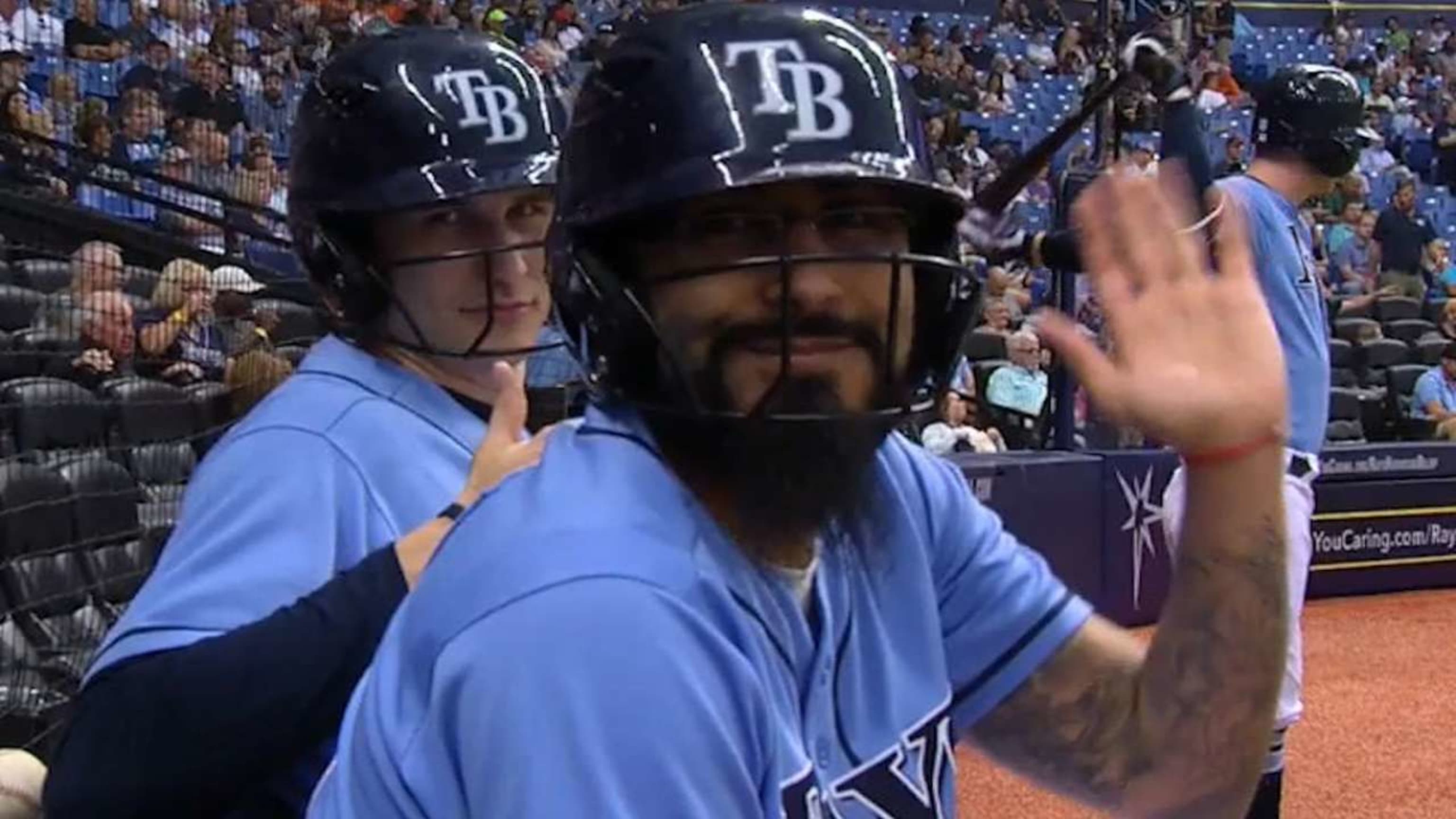 Sergio Romo was the Rays' batboy for the final game of the season, and he  had a great time