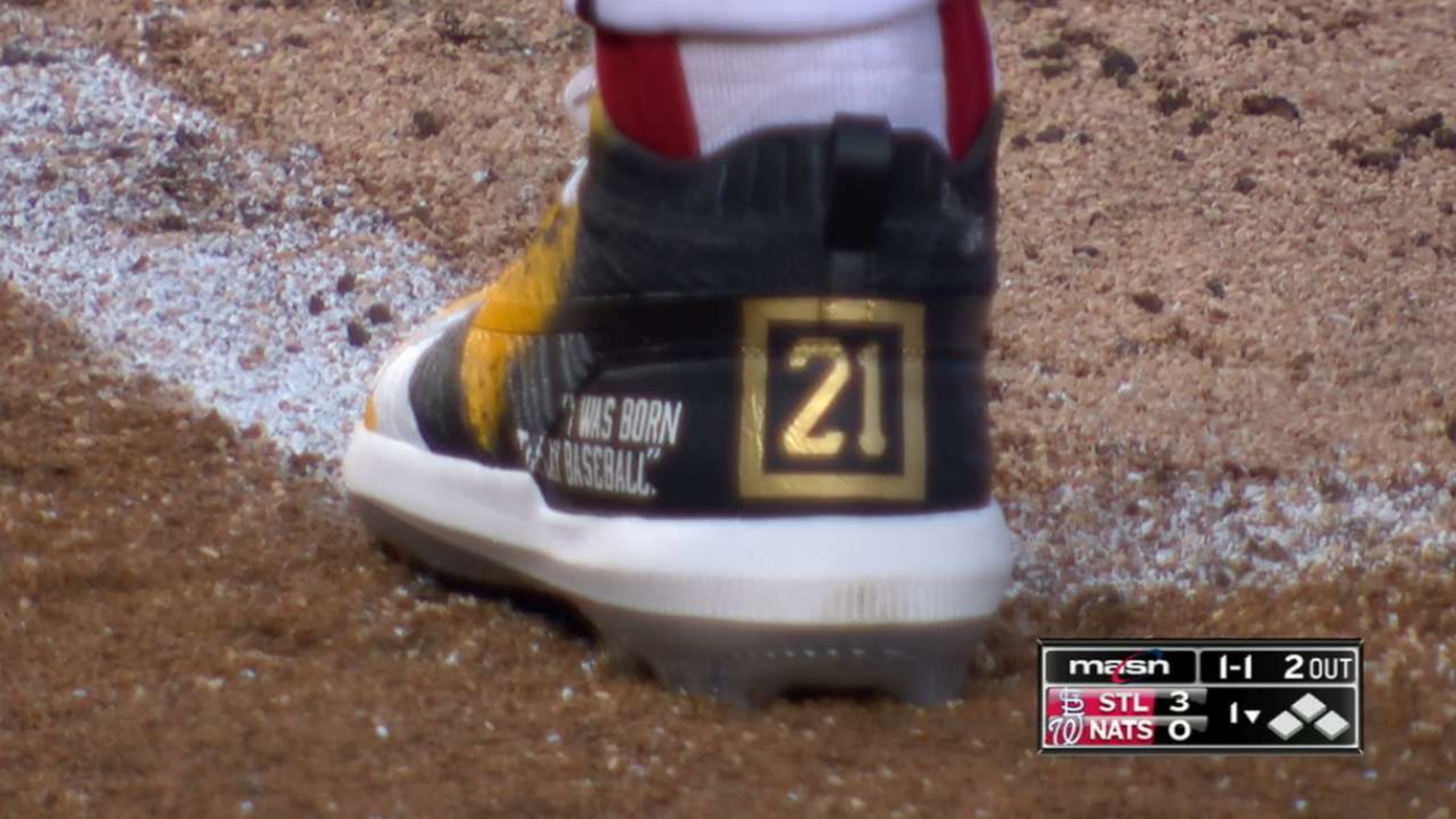 Game-worn cleats by Bryce Harper to honor Roberto Clemente…