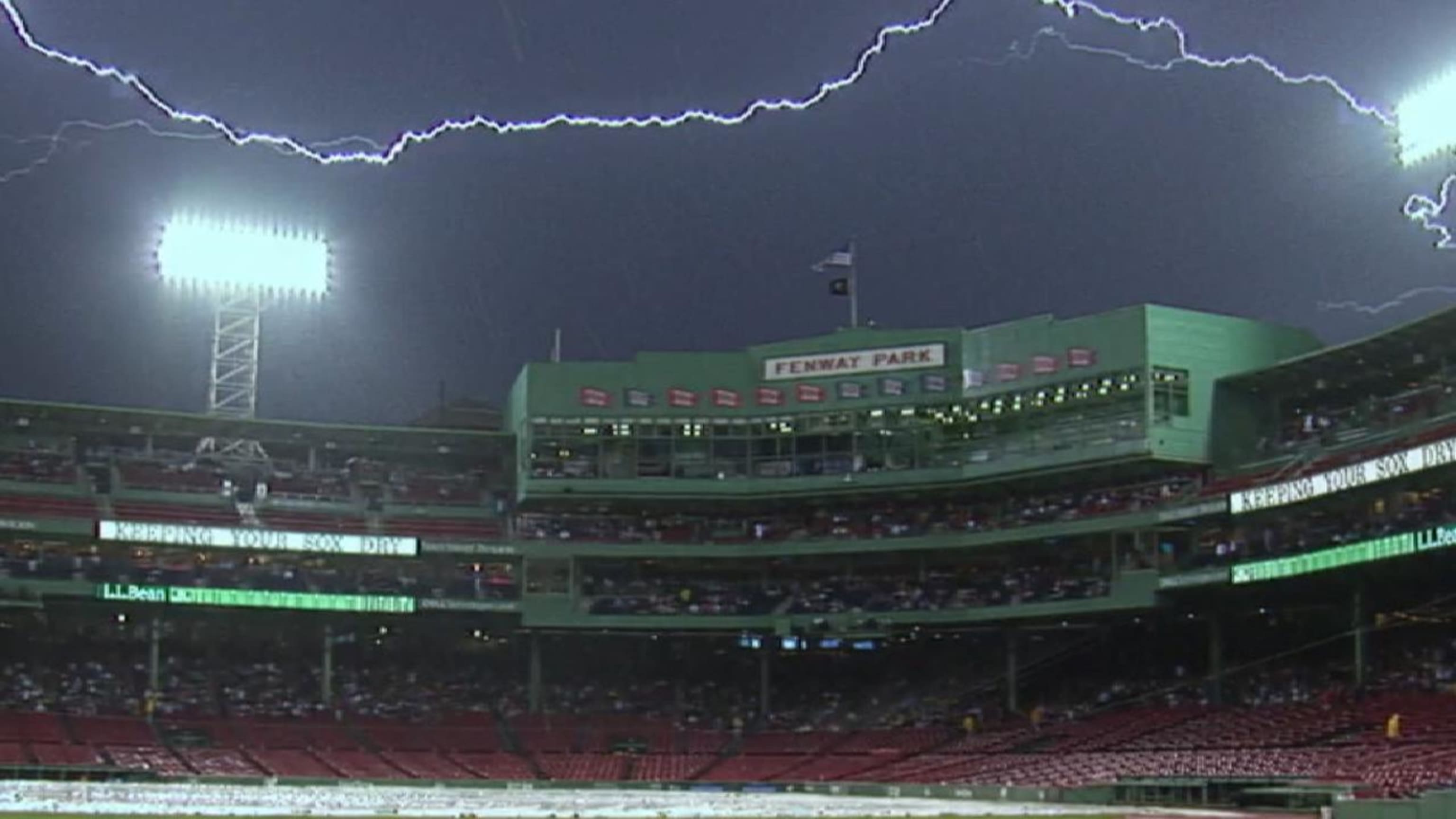 Neither wind, rain delay, nor triple play could derail the Red Sox