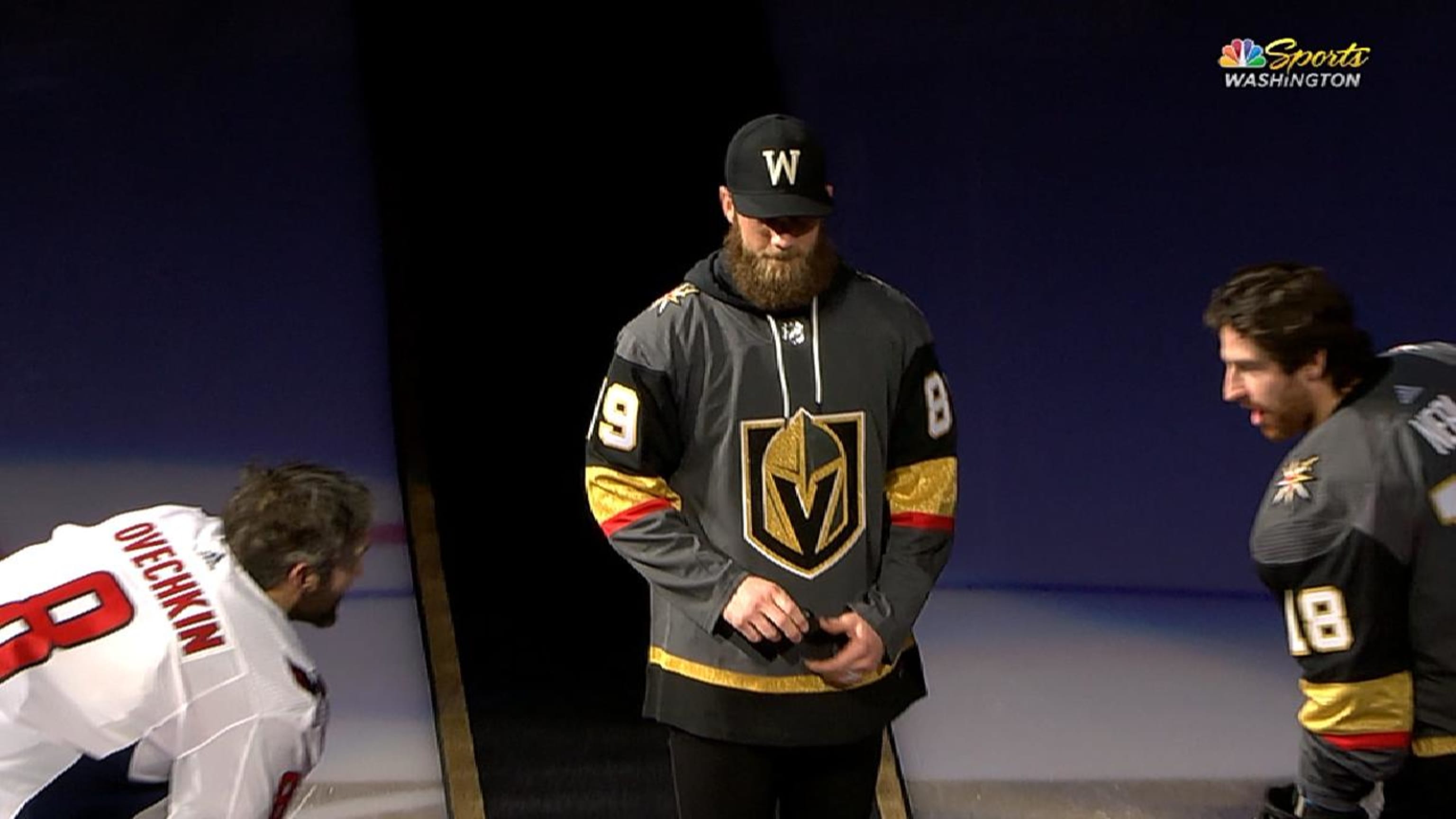 Bryce Harper dropped the first puck at Saturday s Golden Knights