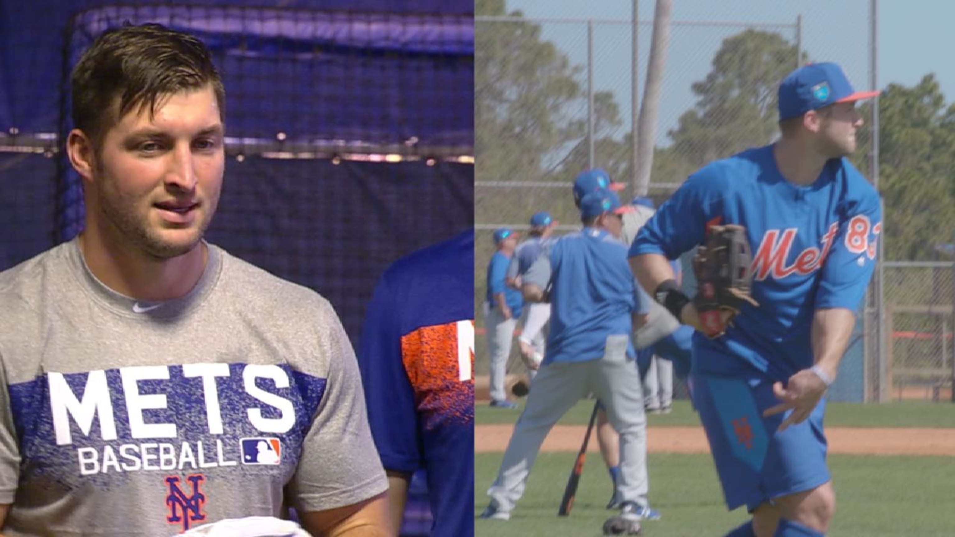 TAKE A LOOK: It's Tim Tebow time in Mets camp, see the outfield