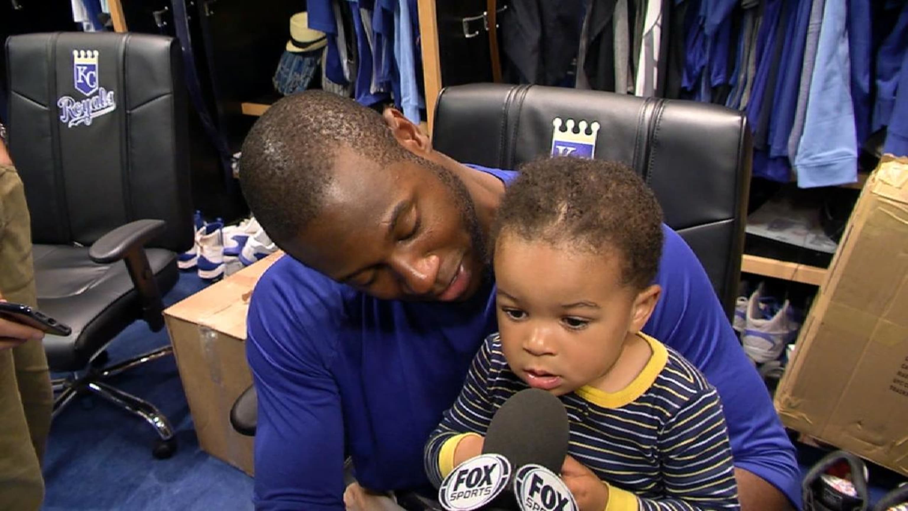 Lorenzo Cain's son, Cameron, did not want to give a postgame