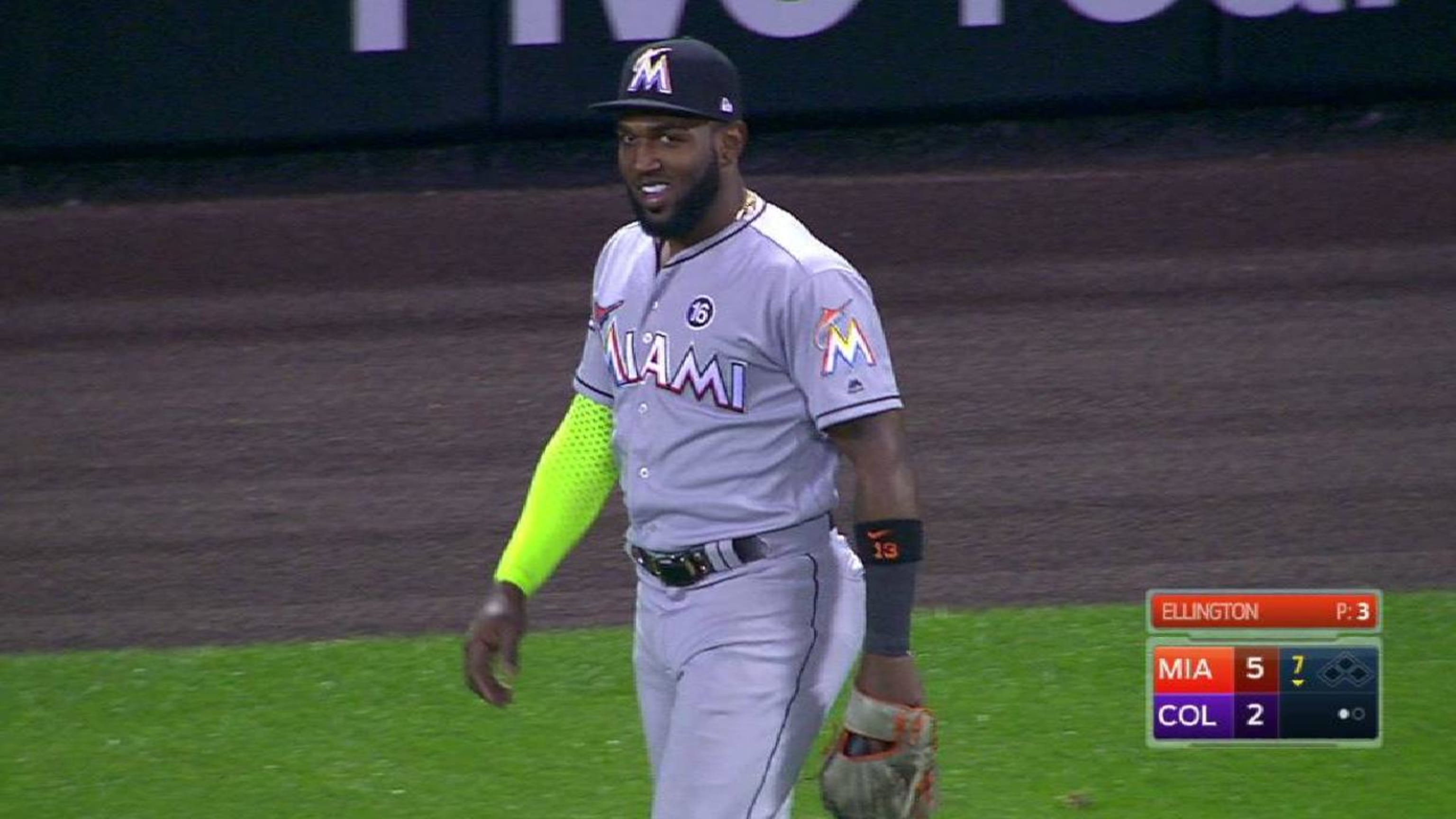 Miami Marlins outfielder Marcell Ozuna (13) during game against