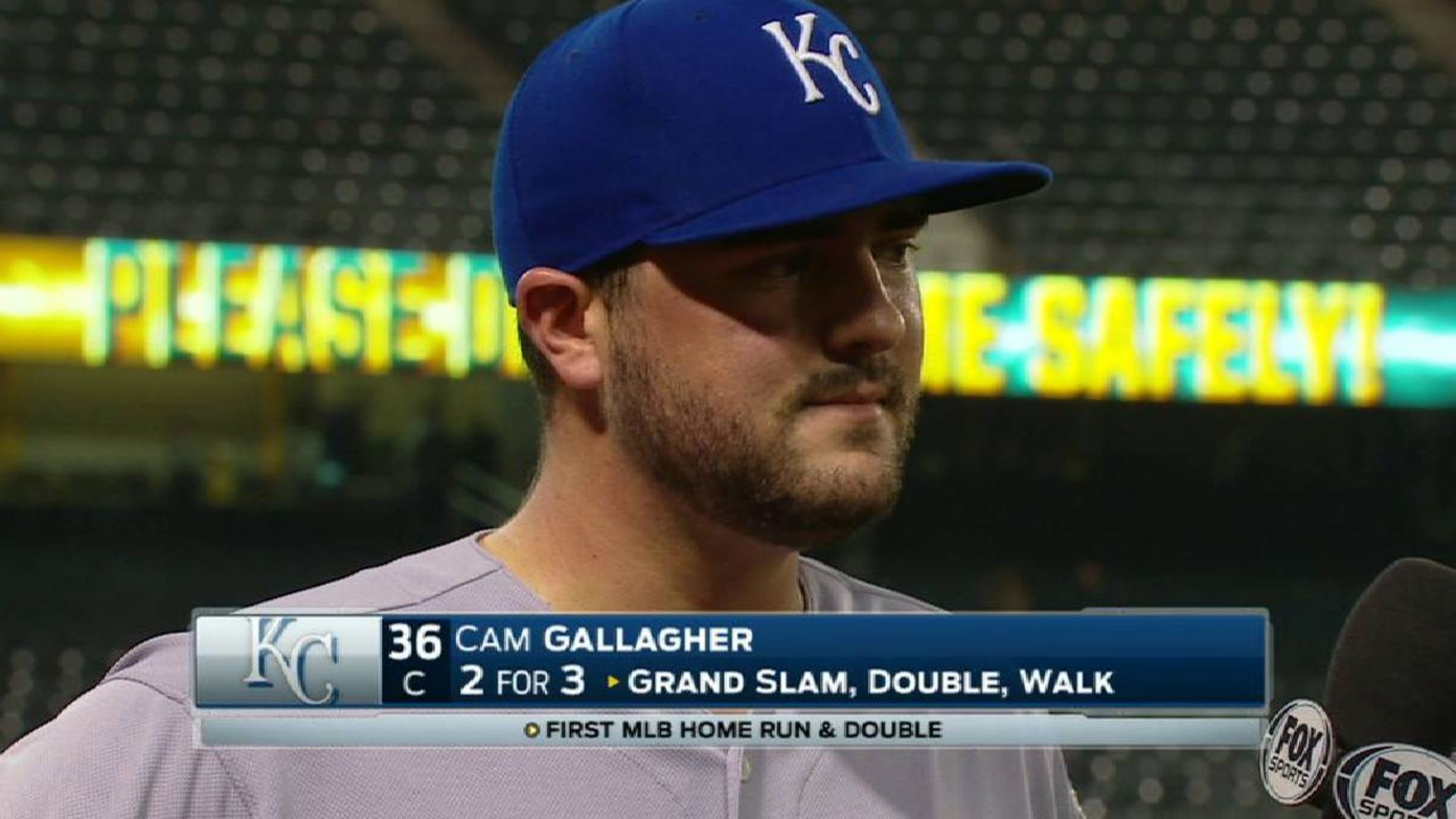 Kansas City Royals' Cam Gallagher (36) is out at second base as