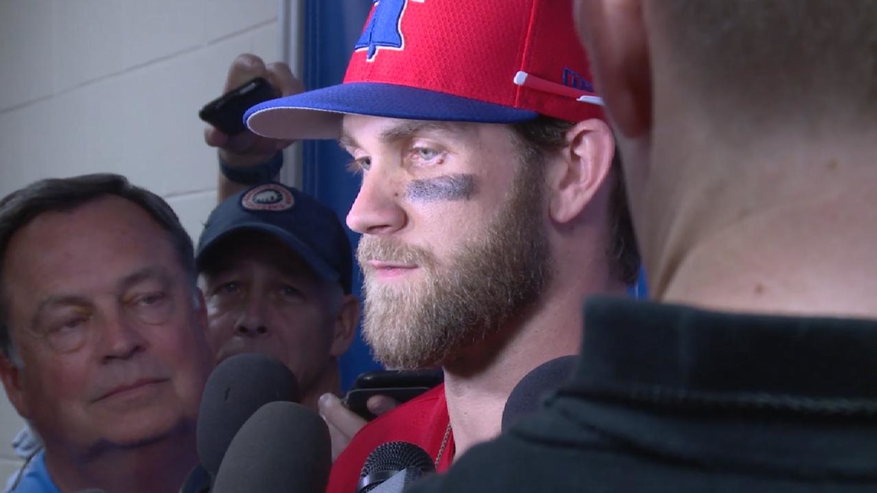 Bryce Harper Wears Phillie Phanatic Headband Under Helmet In