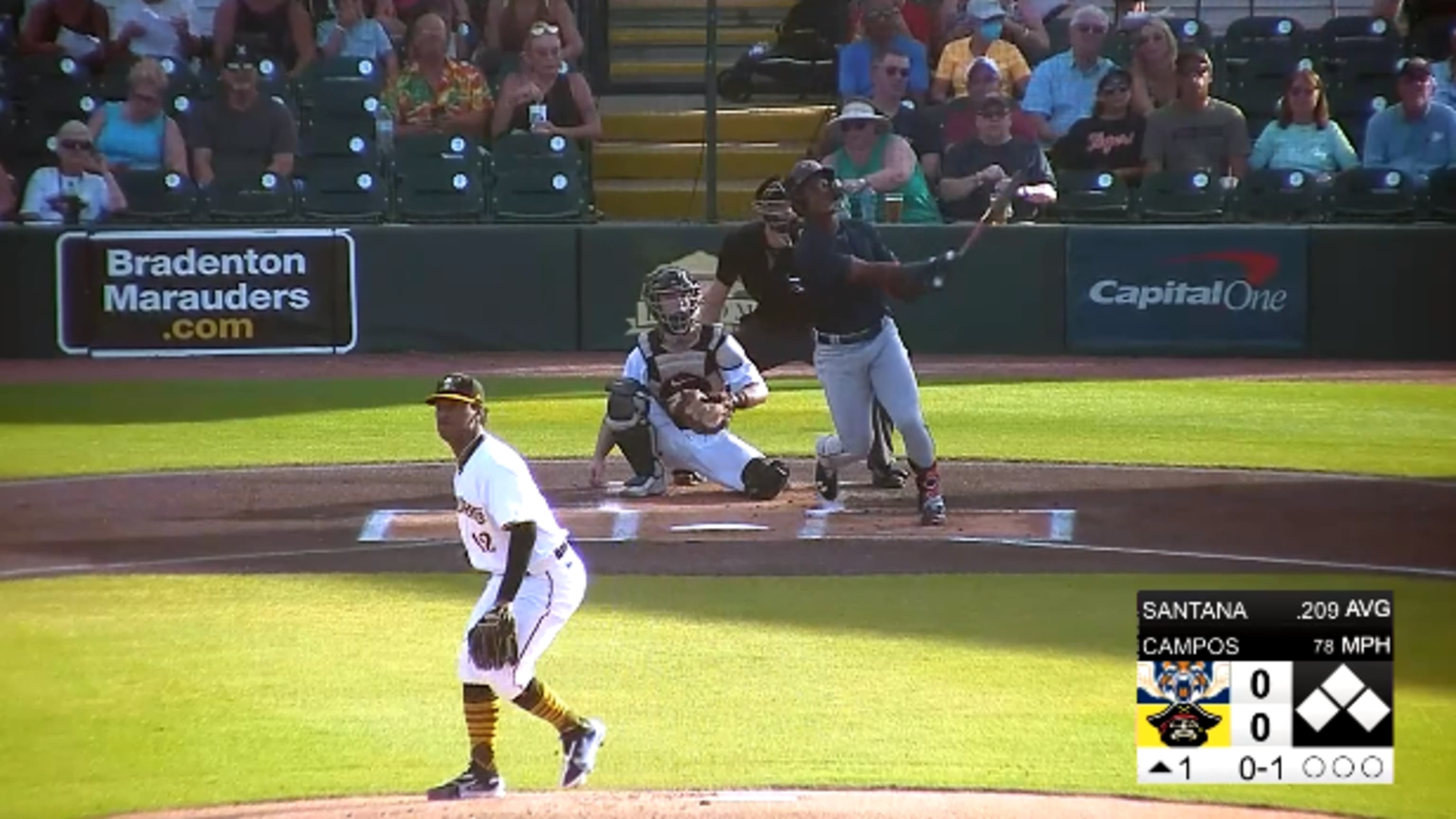 Cristian Santana drills fifth HR