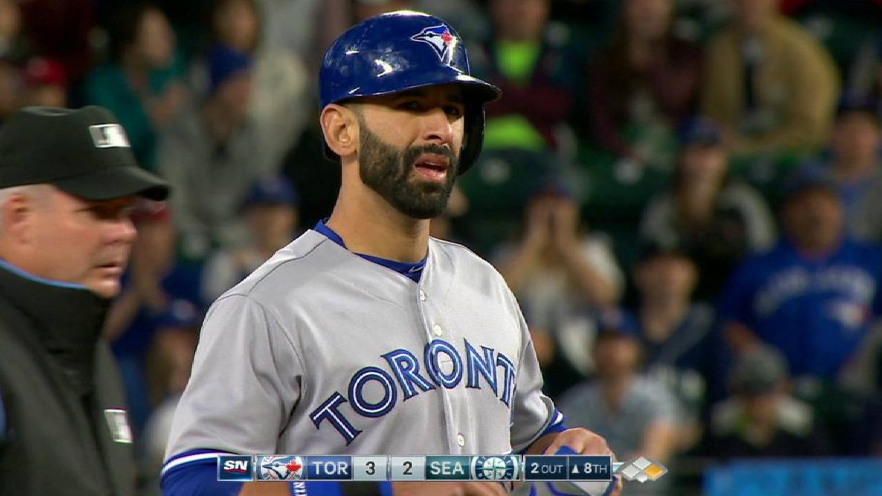 Jose Bautista drew a walk and somehow wound up on second base | MLB.com