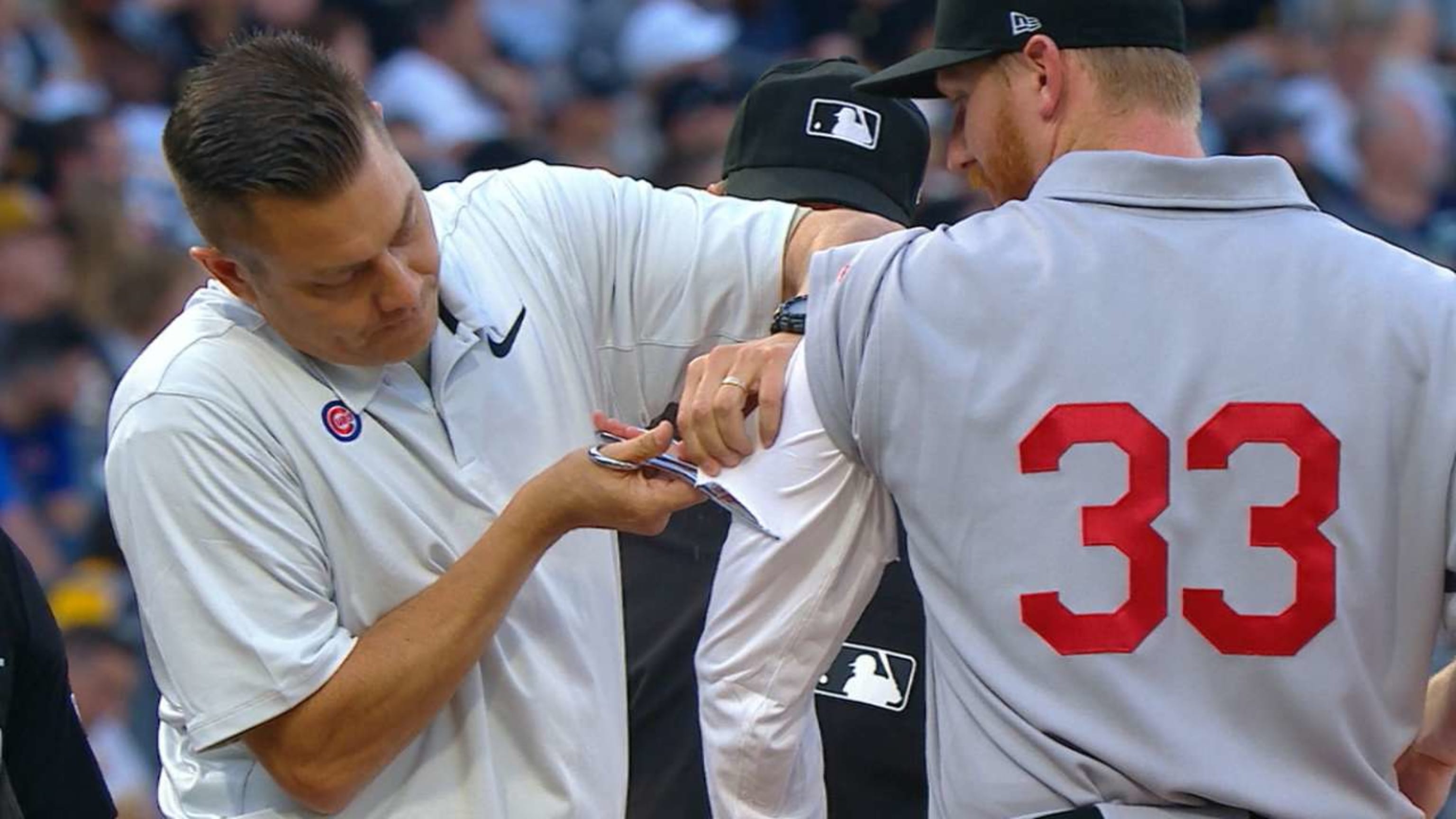 The Cubs' excellent throwback unis caused a brief wardrobe problem for  starter Eddie Butler