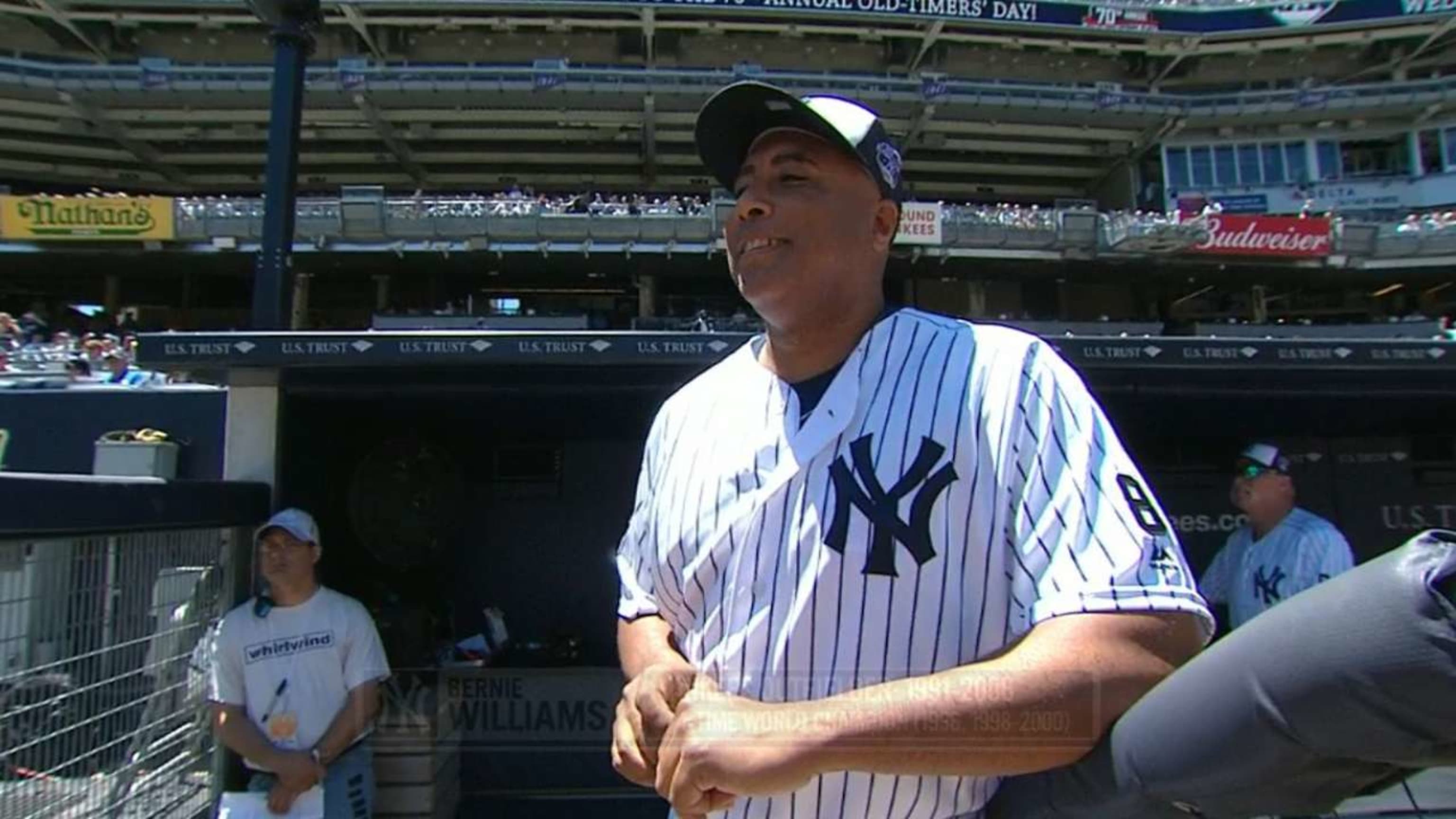 Jorge Posada on deck for his first Yankees Old-Timer's Day