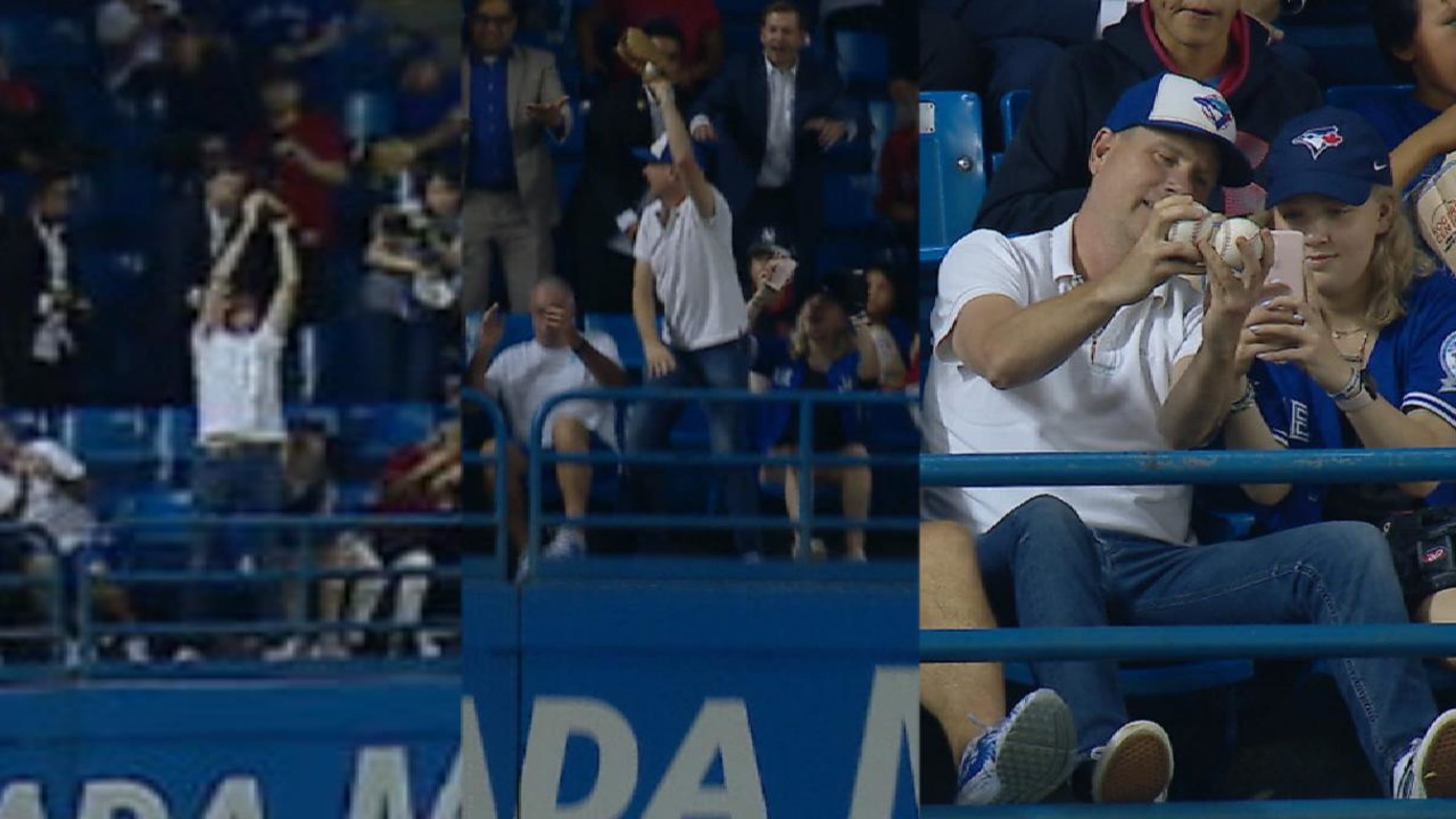 A Blue Jays fan caught two home runs in the same inning