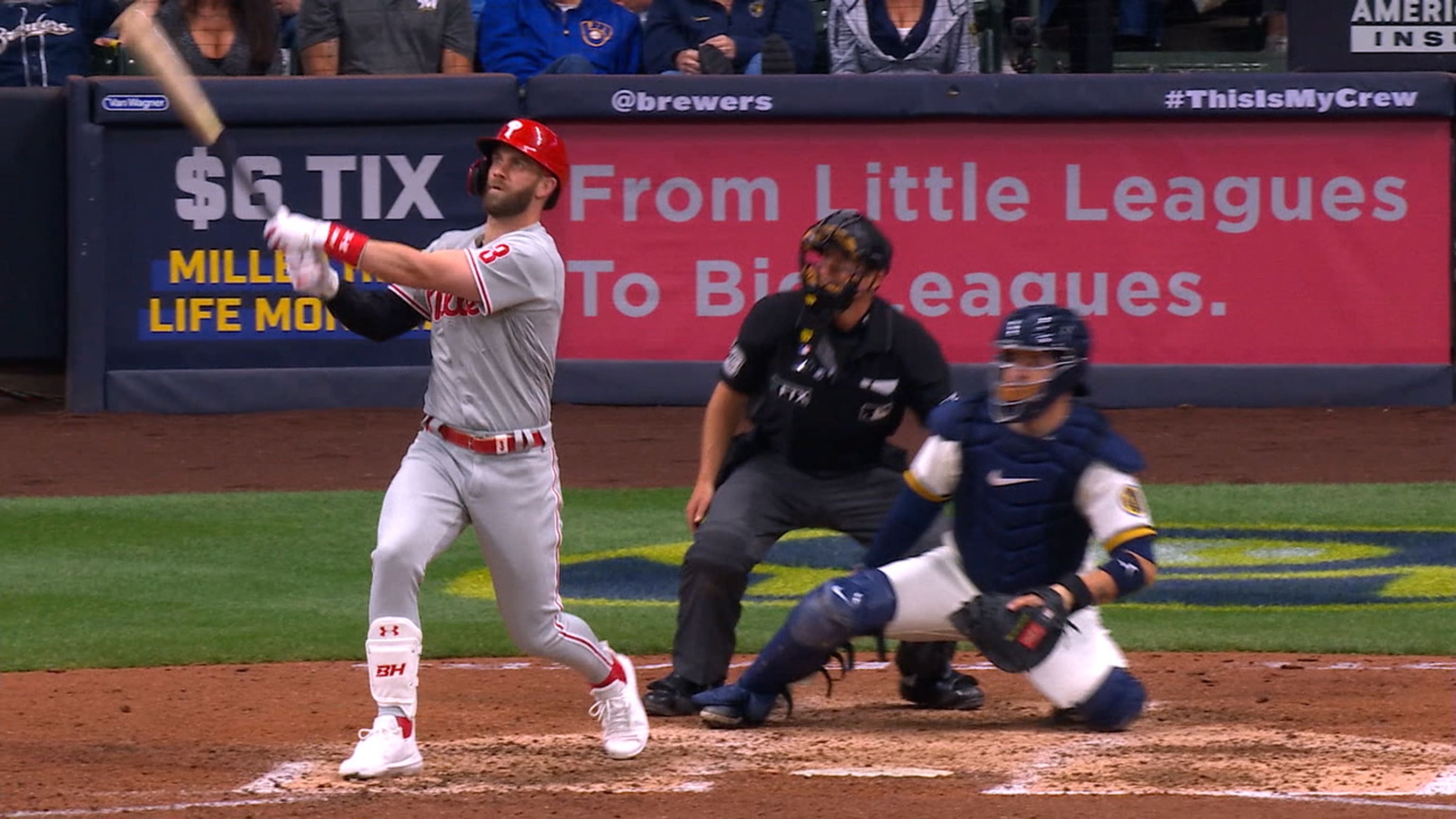 Watch: Bryce Harper hits two homers during rehab assignment for broken  thumb - CBS Philadelphia