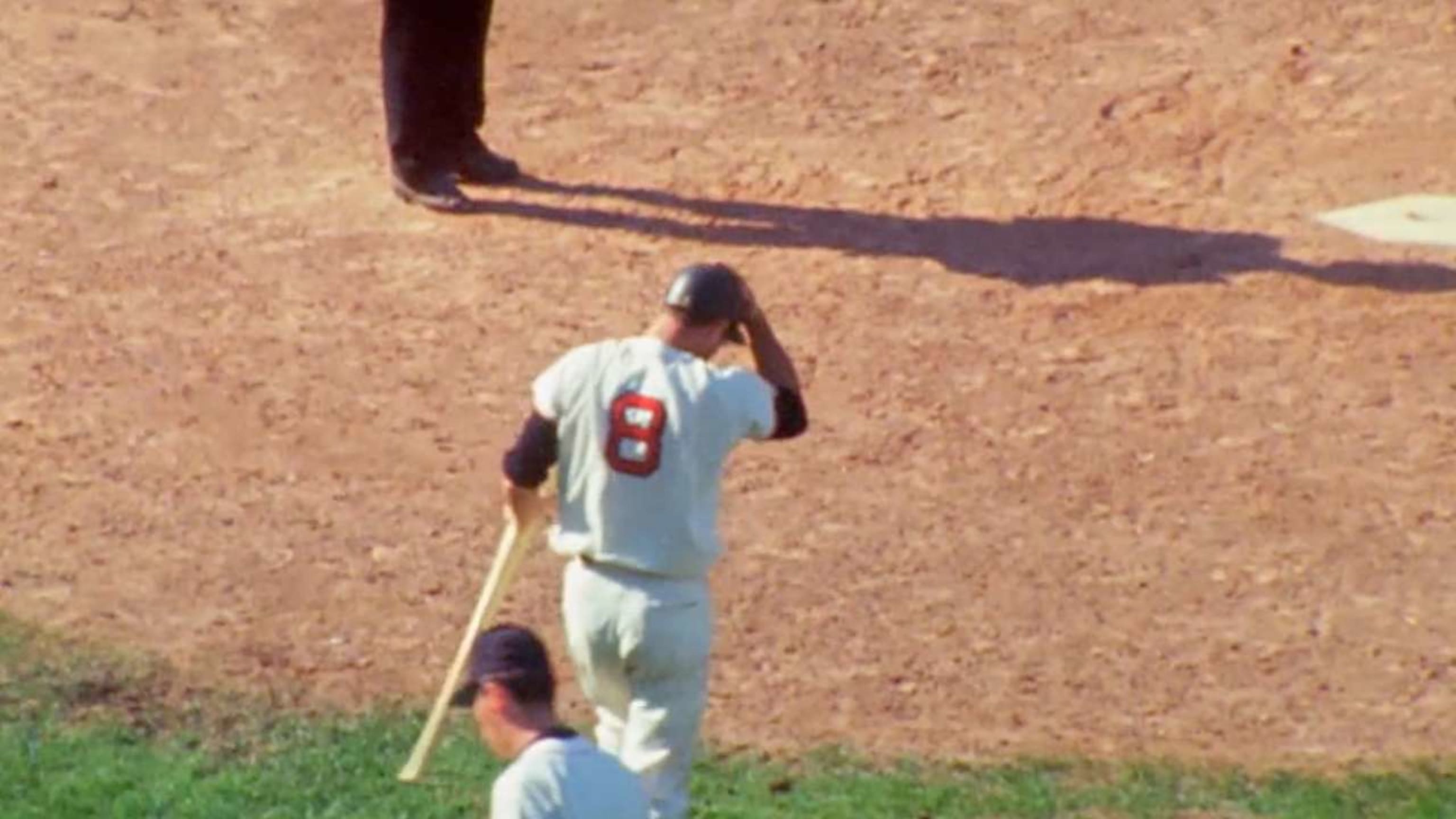 Carl Yastrzemski (Boston Red Sox) and his grandson Mike Yastrzemski (SF  Giants) at Fenway Park, Boston, M…