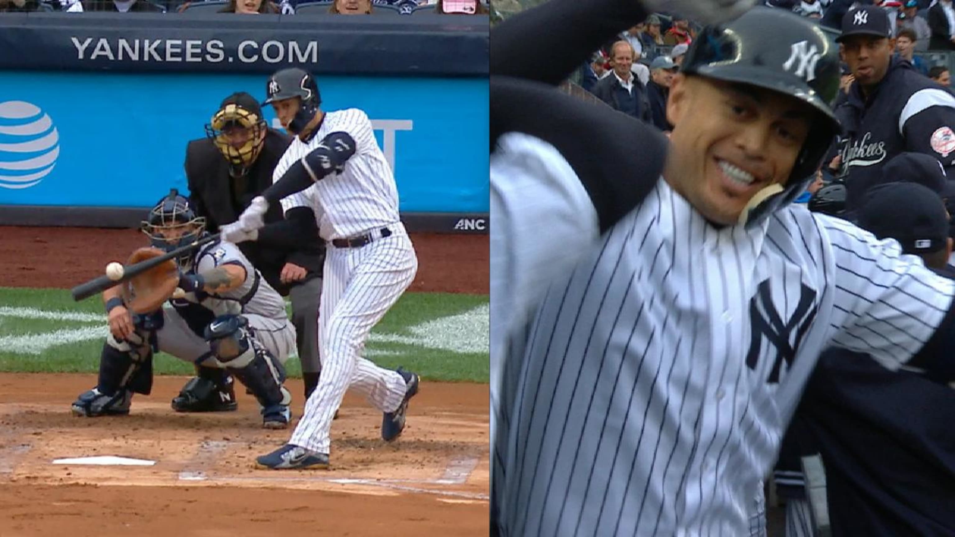 For the first time, Giancarlo Stanton, Gary Sanchez and Aaron Judge all  homered in the same game