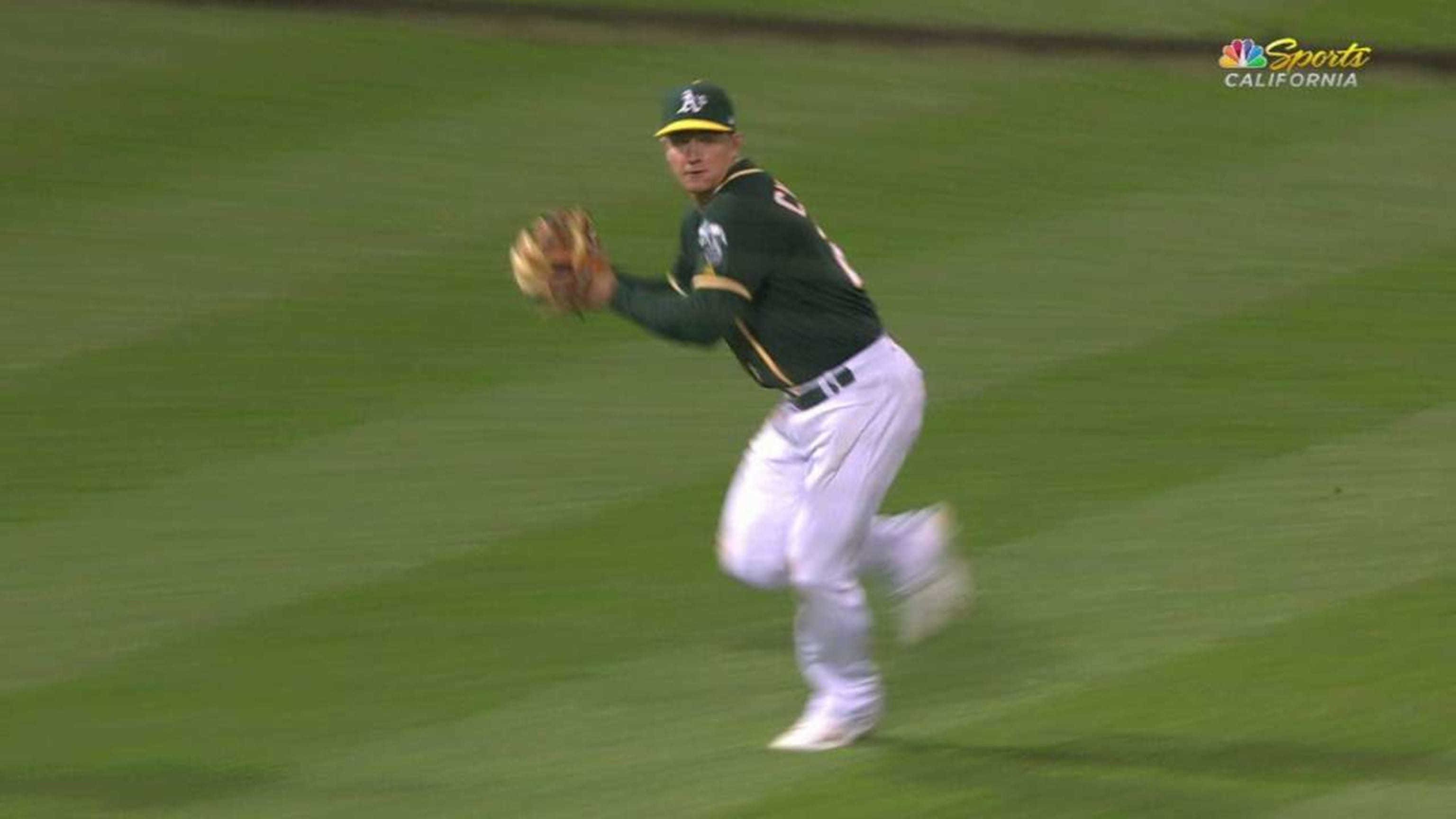 Matt Chapman unleashed a ridiculously perfect throw from beyond the  third-base coach's box