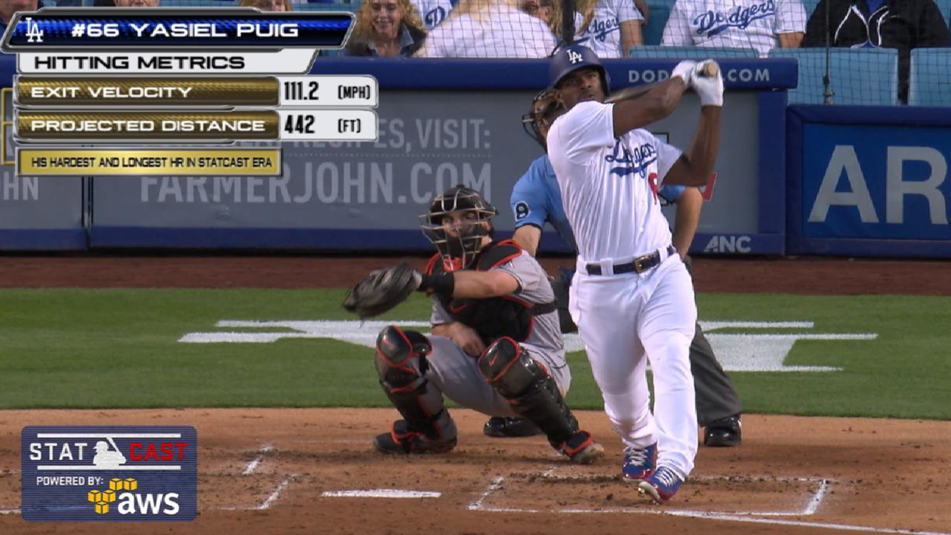 Yasiel Puig hit his farthest homer of the Statcast era and gave it