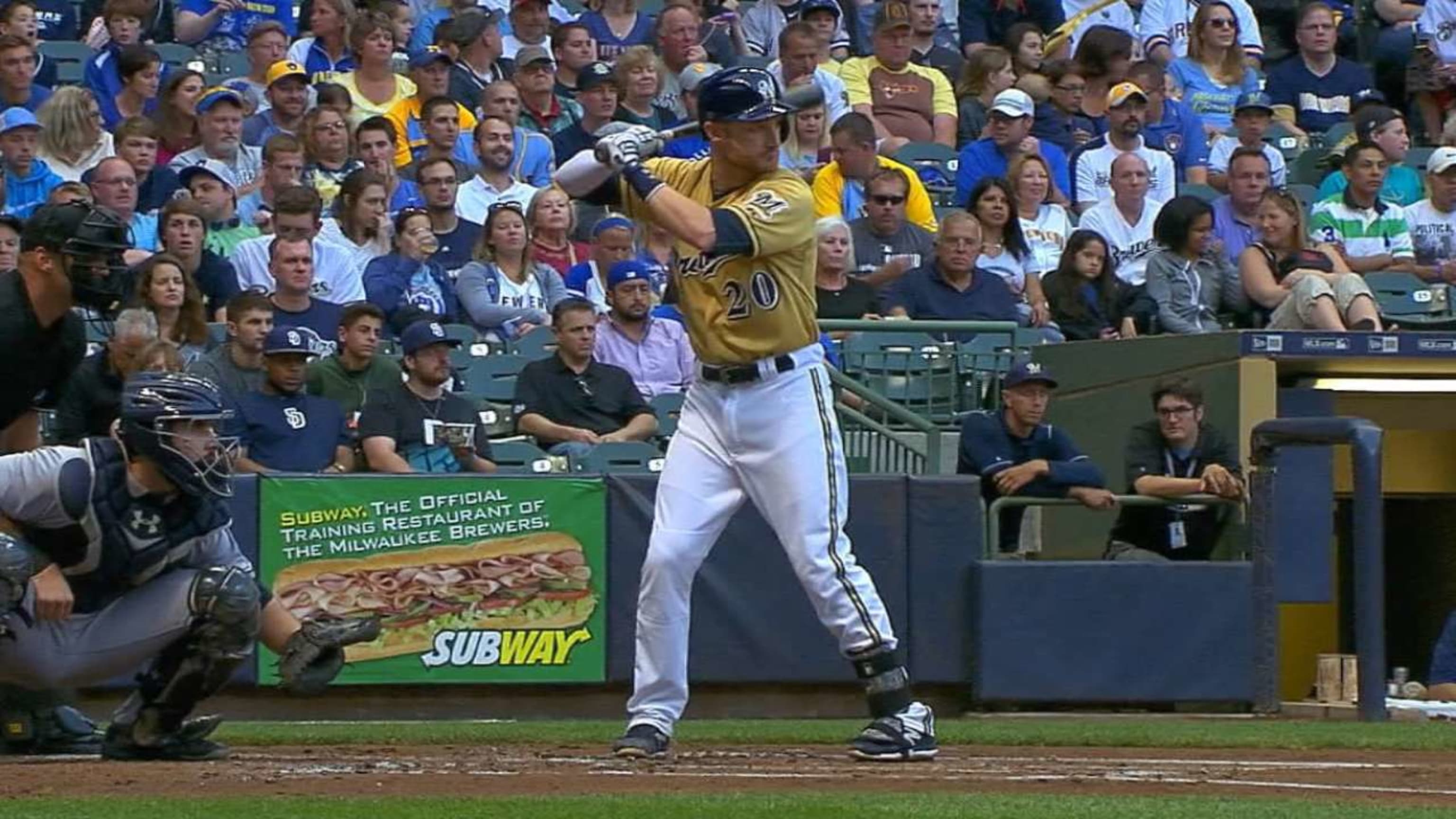 Milwaukee Brewers - Jonathan Lucroy gives Jacob Nottingham some pointers.