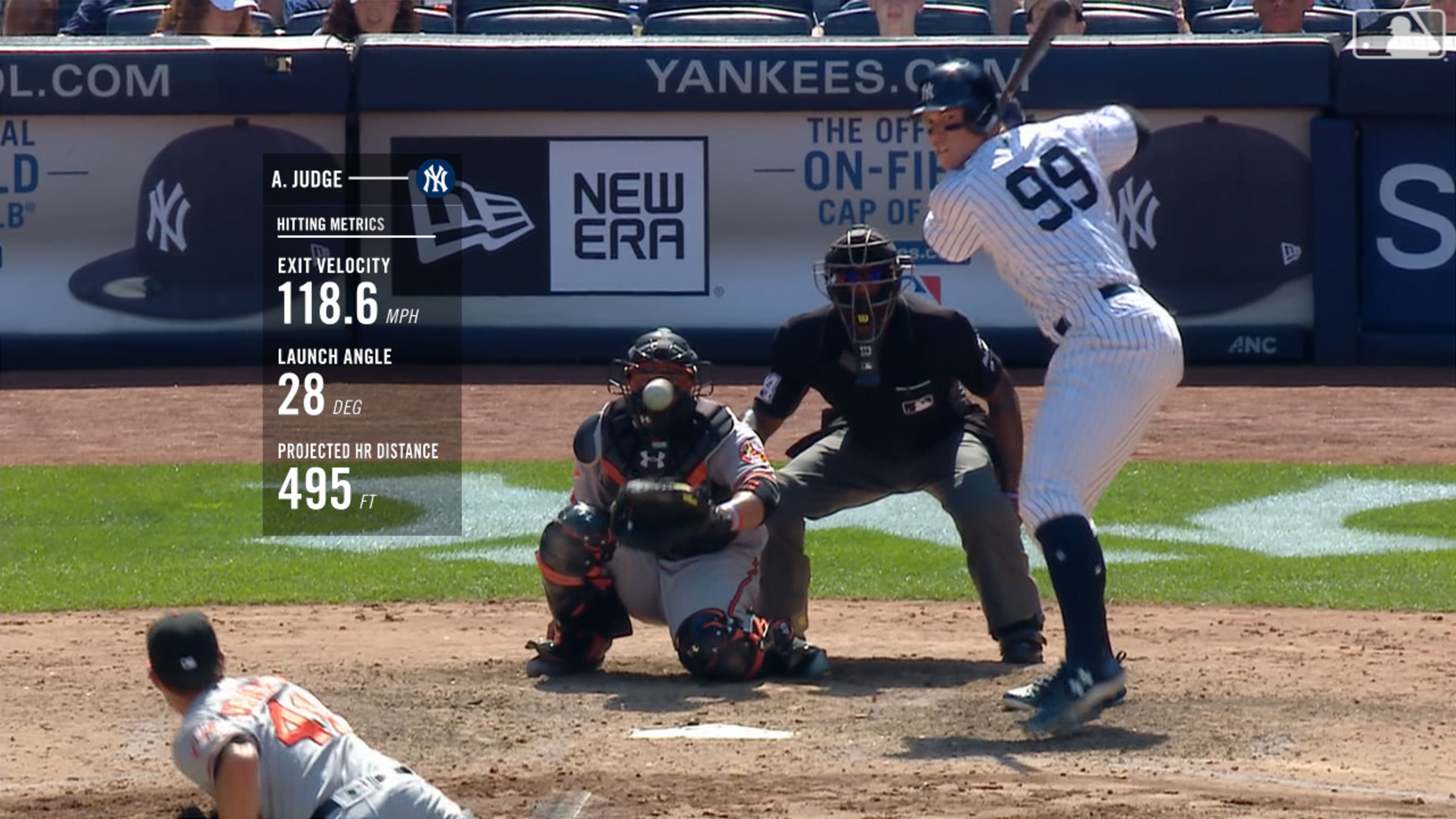 Statcast: Judge larga jonrón de 495 pies
