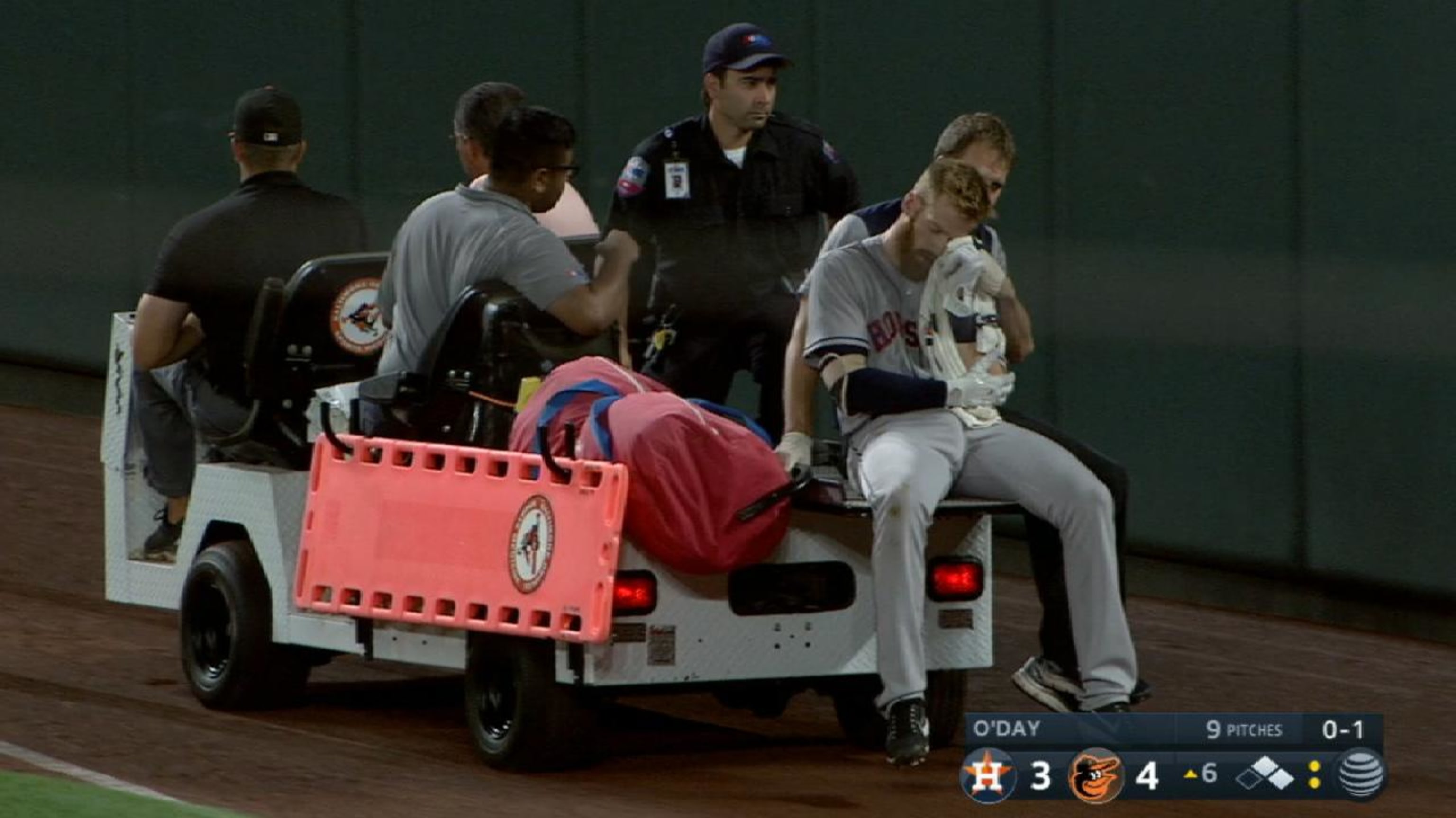 Moran leaves game with an injury