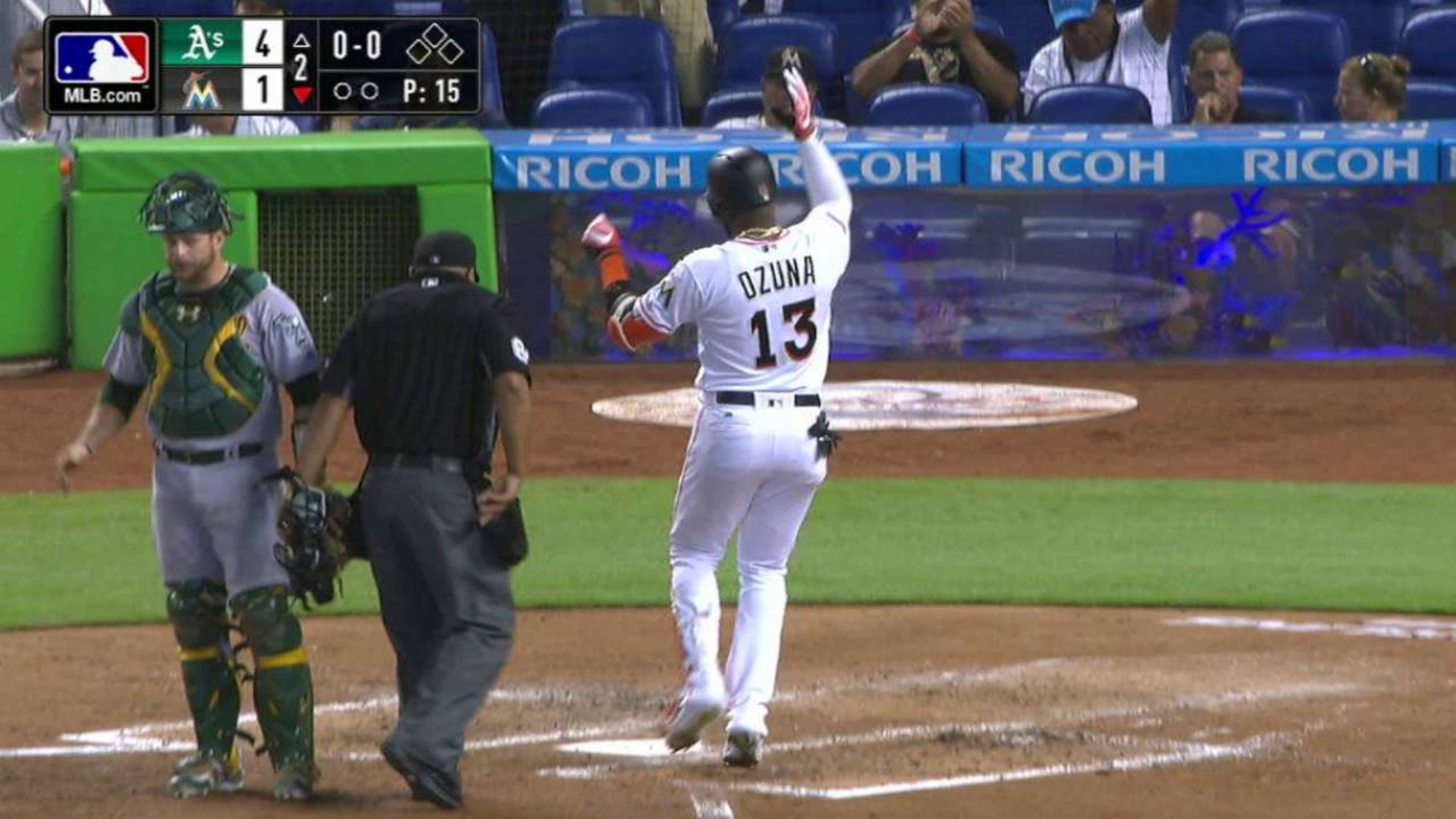 Miami Marlins outfielder Marcell Ozuna (13) during game against