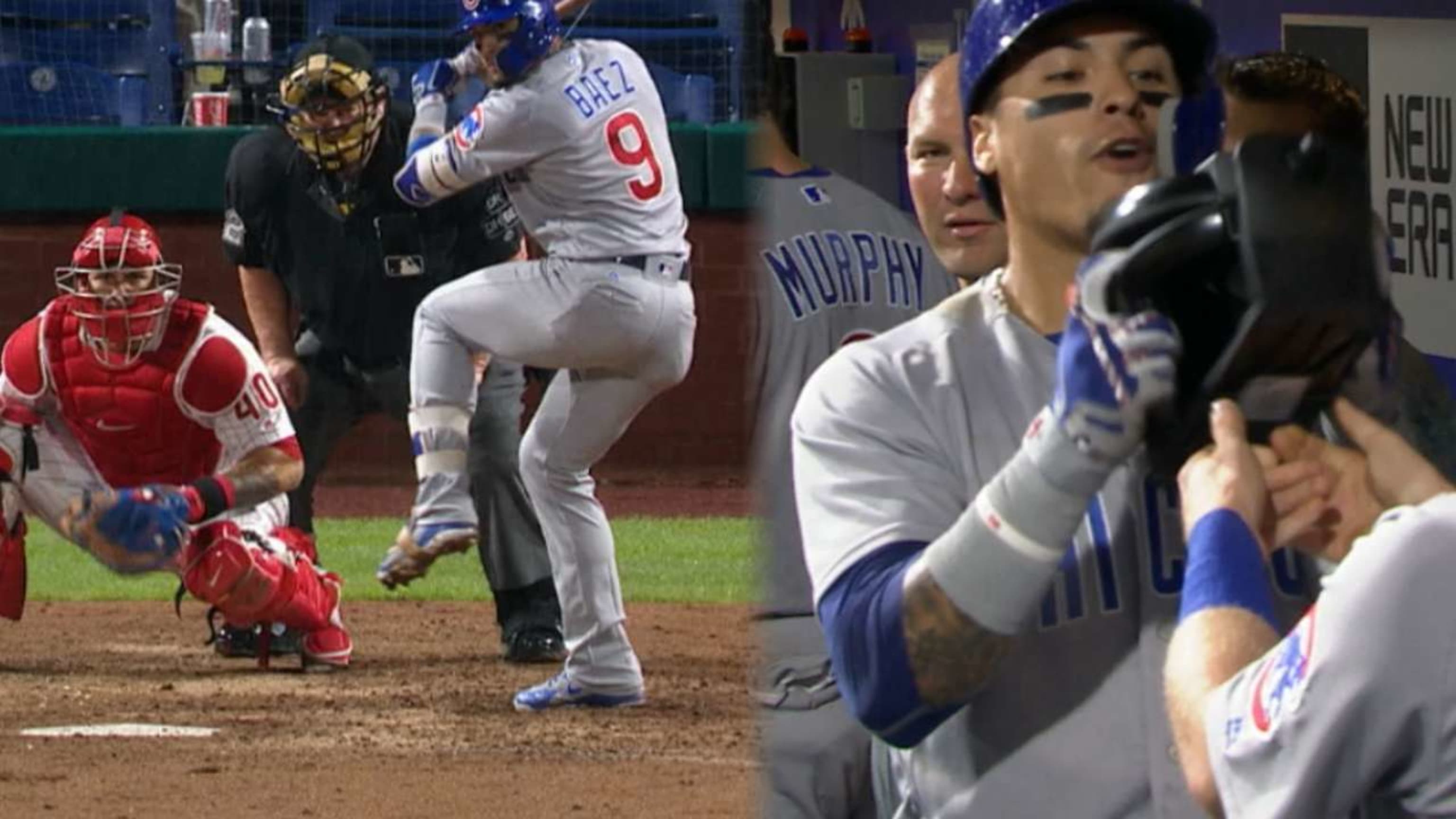 Javier Baez celebrated his latest home run  with a waffle maker
