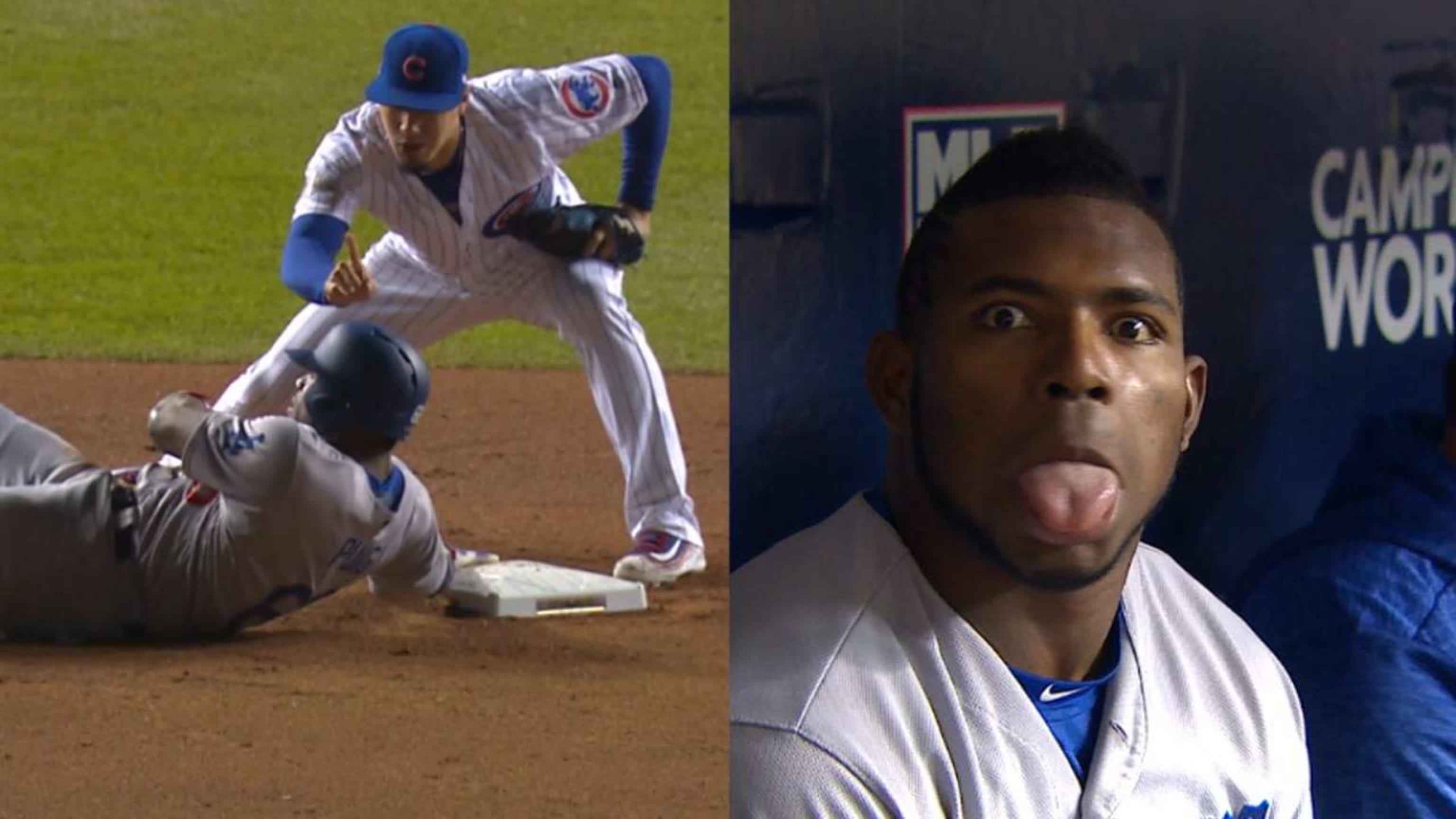 After Yasiel Puig Tried And Failed To Avoid Javy Baez S Tag Baez Teased Him And They Both Laughed Mlb Com