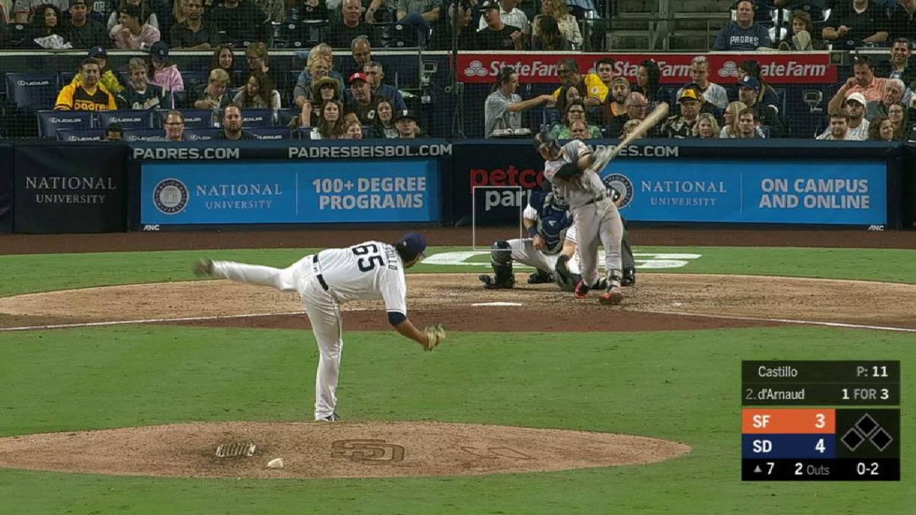 Castillo poncha a d'Arnaud en el 7mo