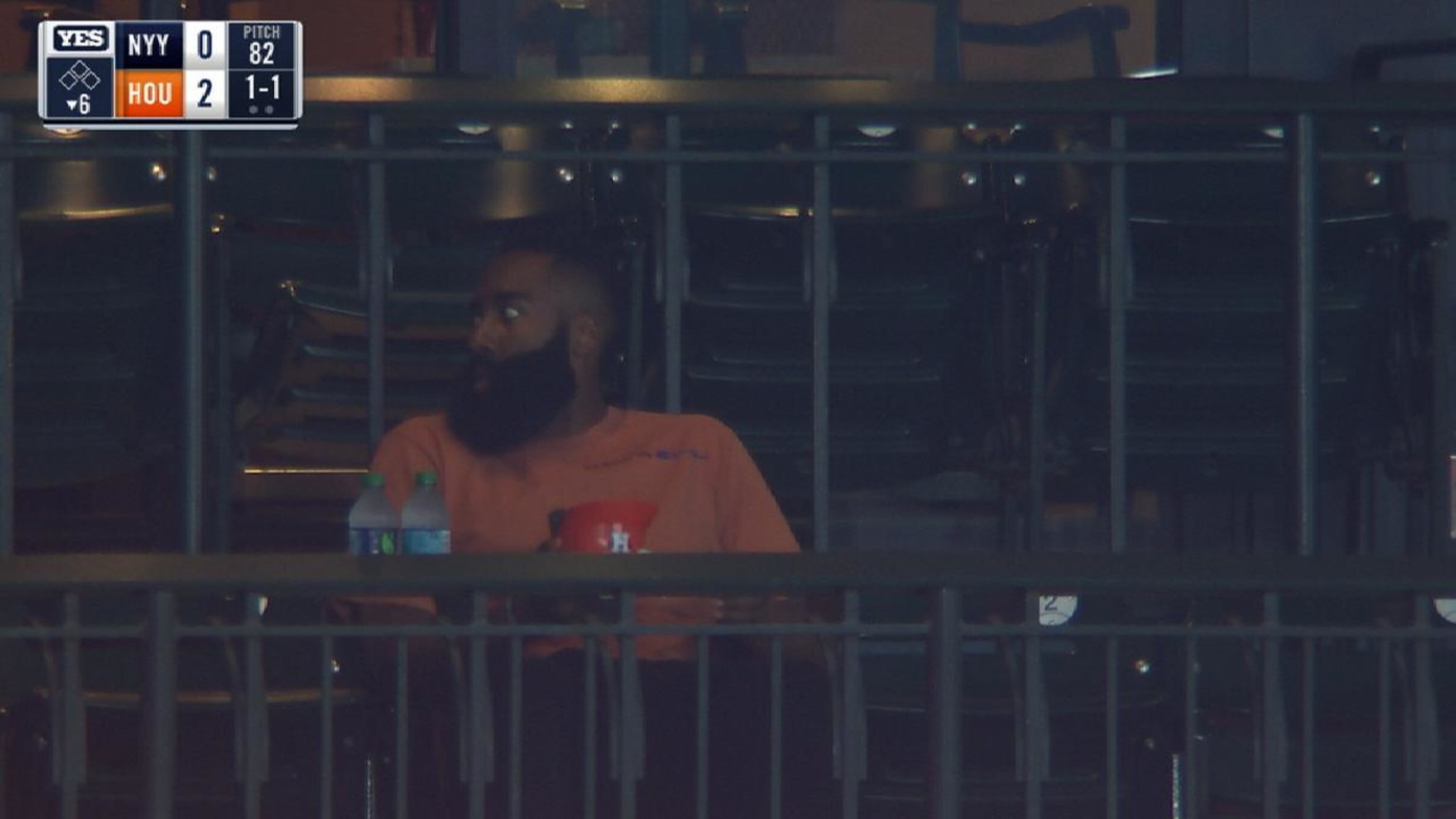 James Harden brought his beard to Minute Maid Park in support of