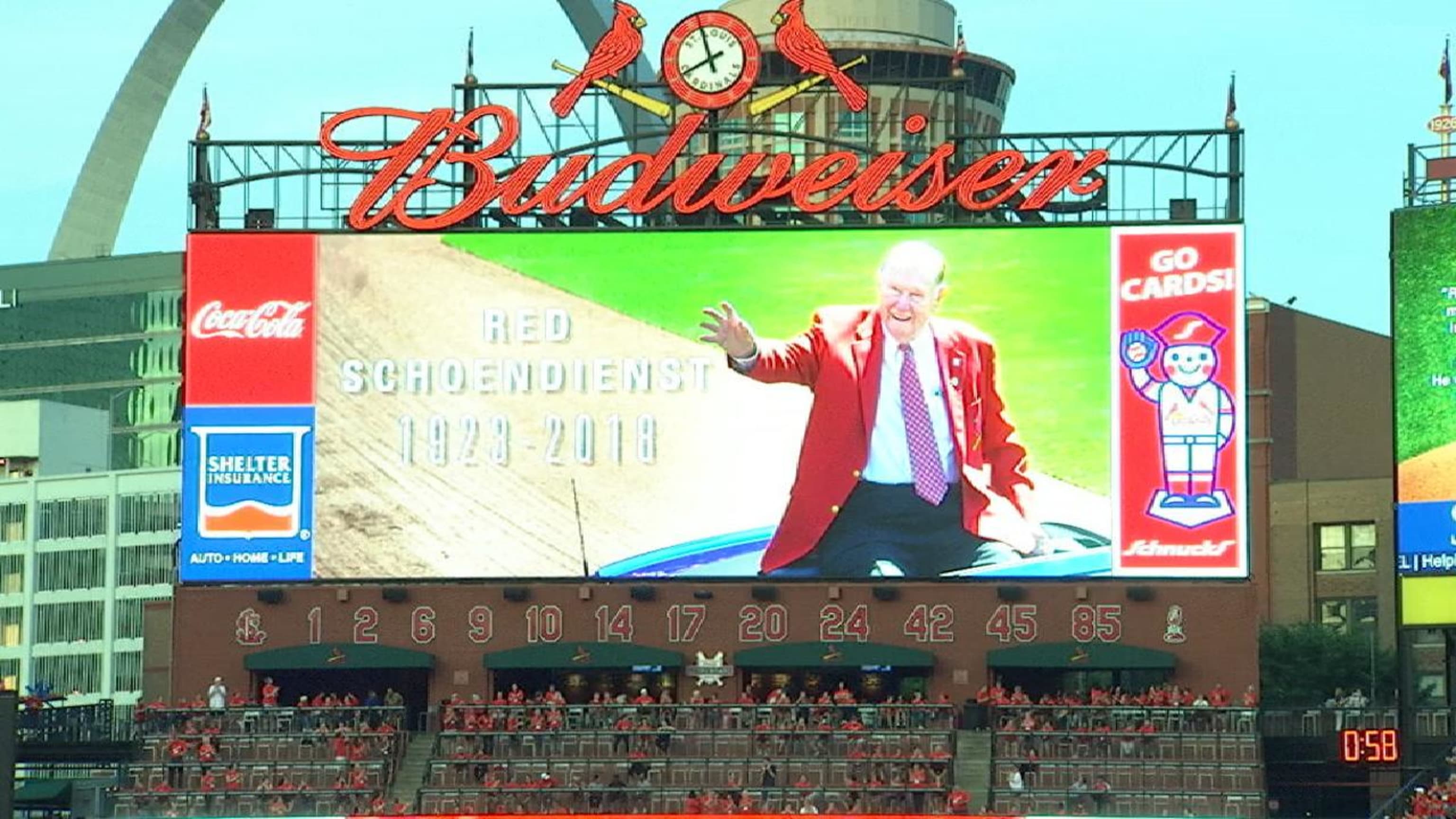 Red Schoendienst #2' on the Left Field Cardinal Hall of F…