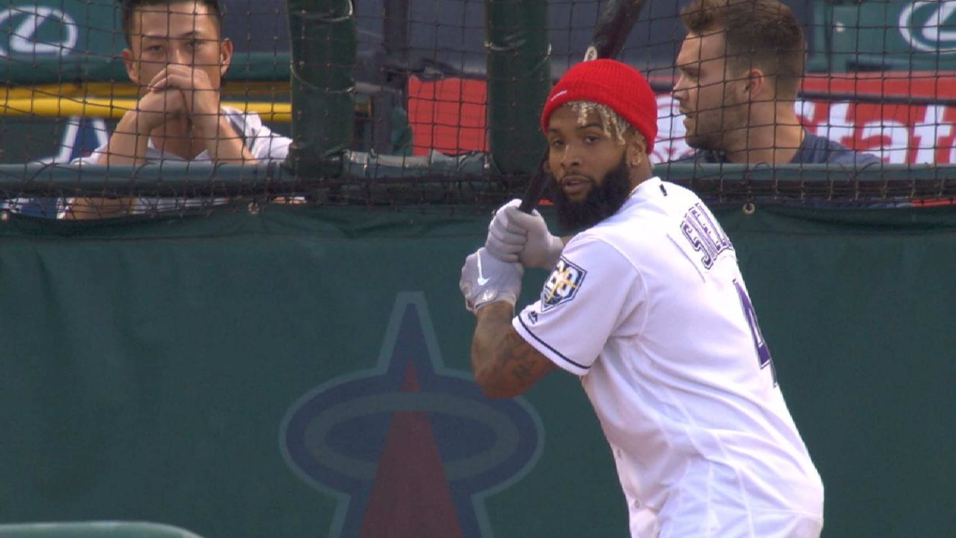 Odell Beckham Jr. dropped batting-practice dingers in a throwback Devil Rays  uniform