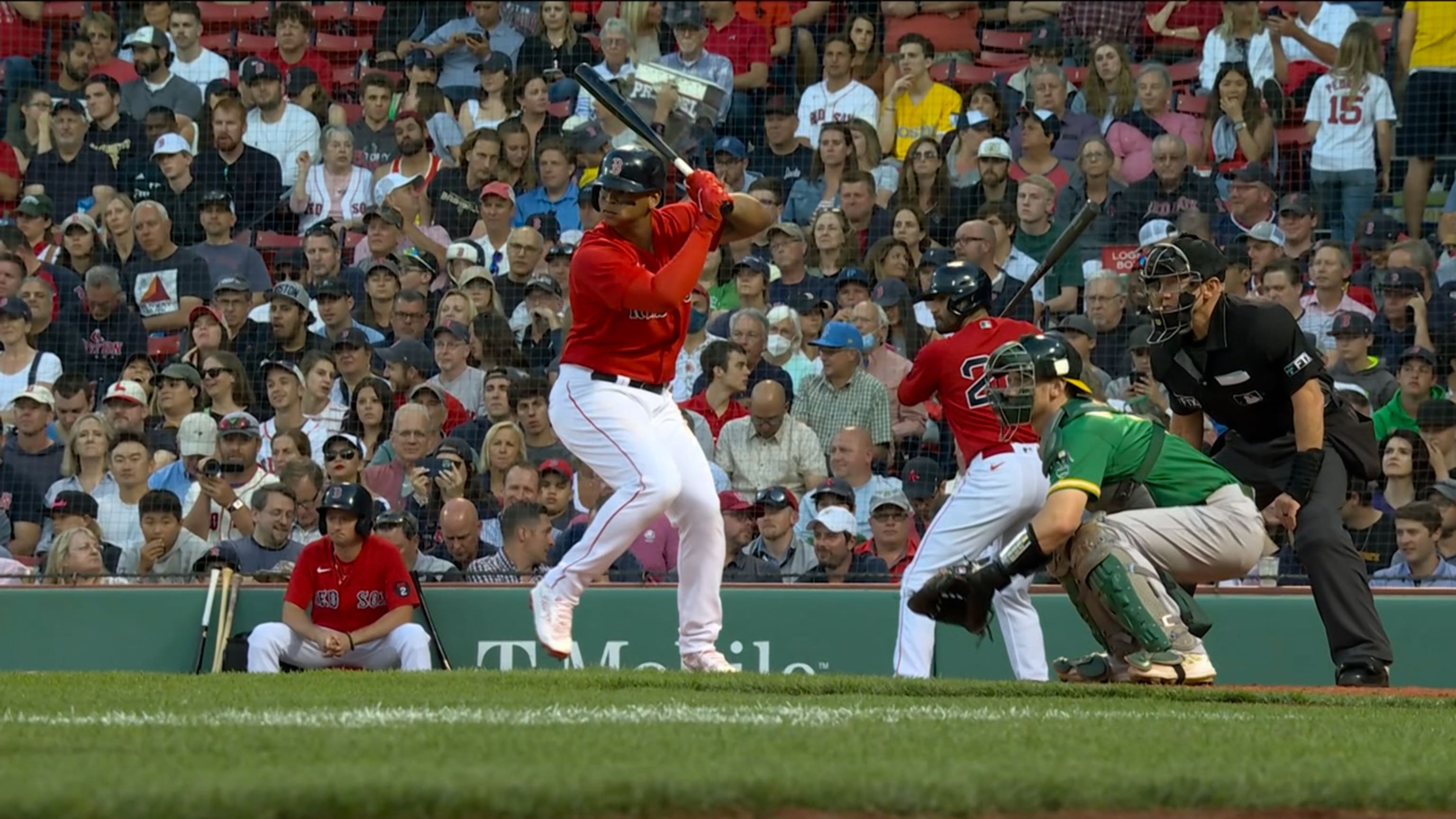 Red Sox laundry cart home run celebration Boston baseball J.D. Martinez