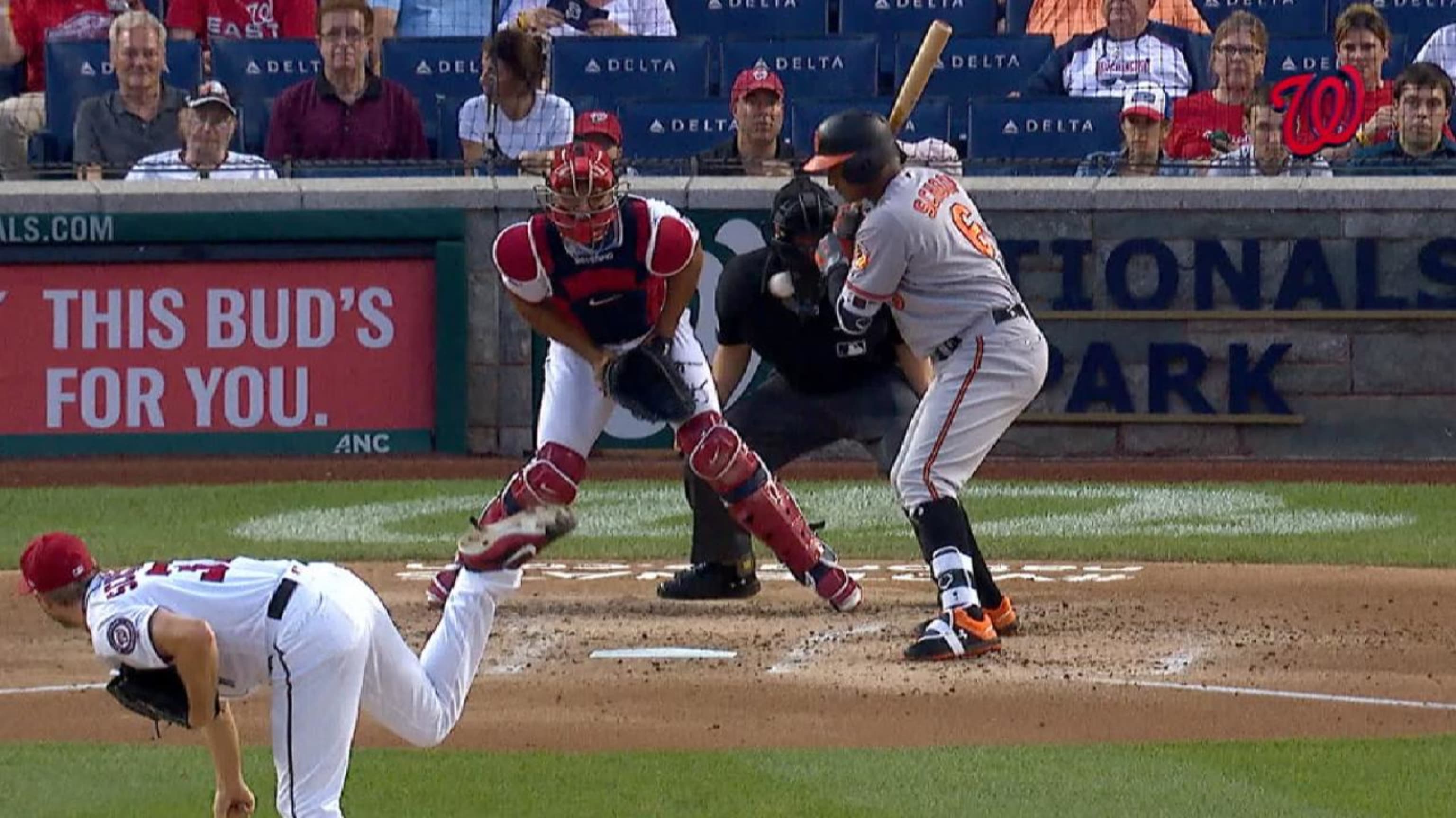 This Max Scherzer pitch magically ended up in the umpire s shirt