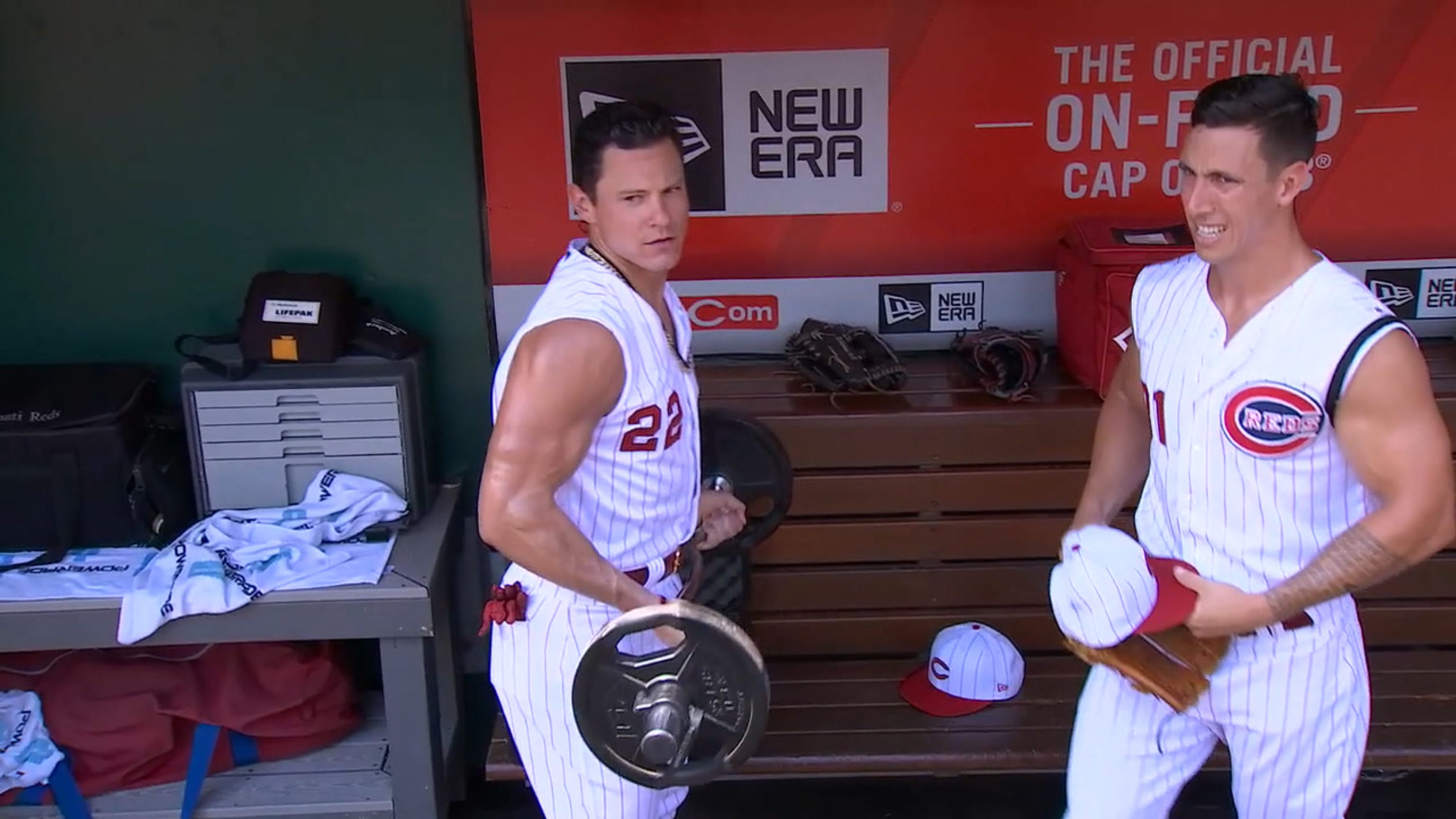 Reds throwbacks: Derek Dietrich wears eye black mustache - Sports