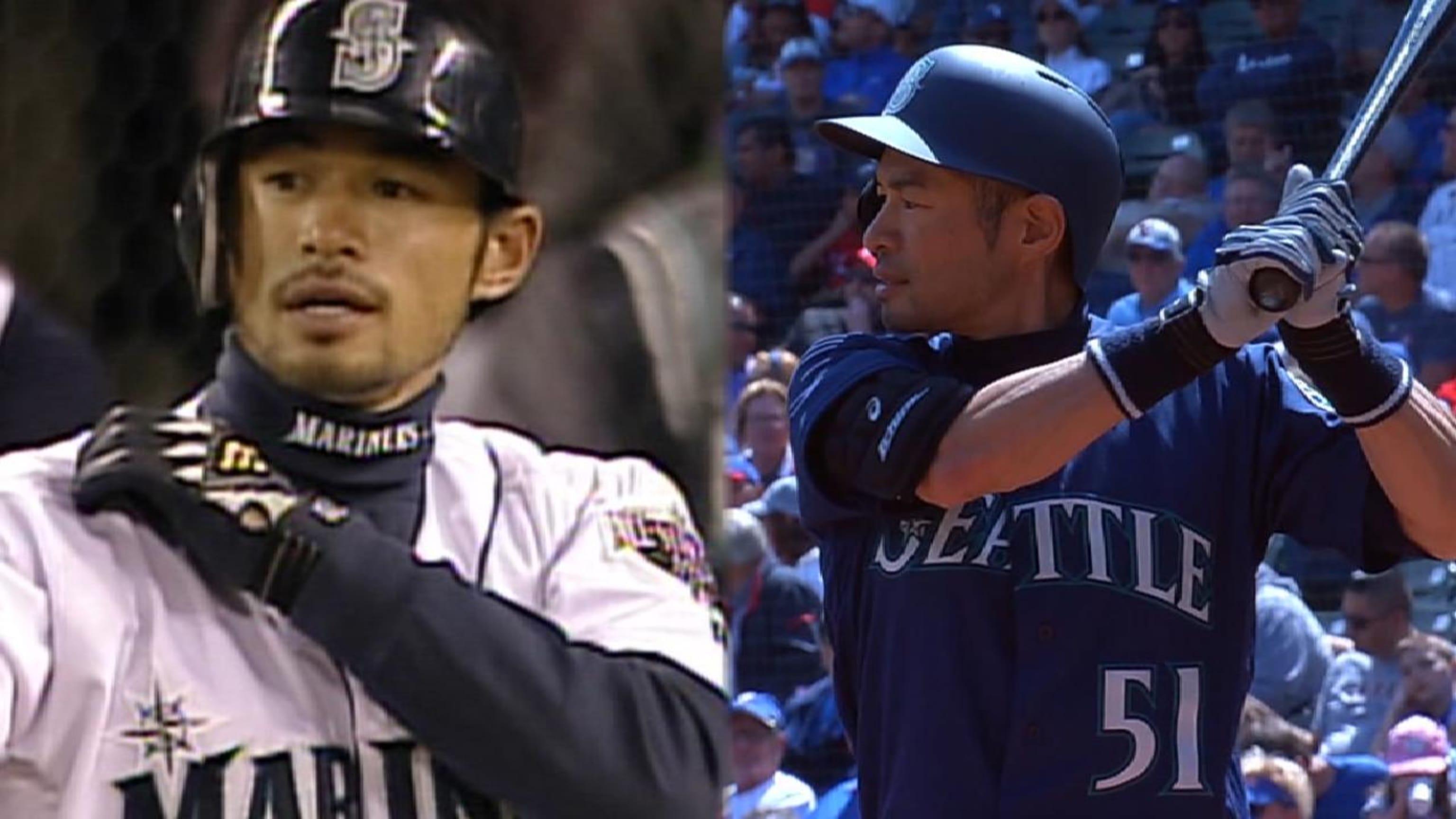 Seattle Mariners Baseball player Ichiro Suzuki batting at Safeco