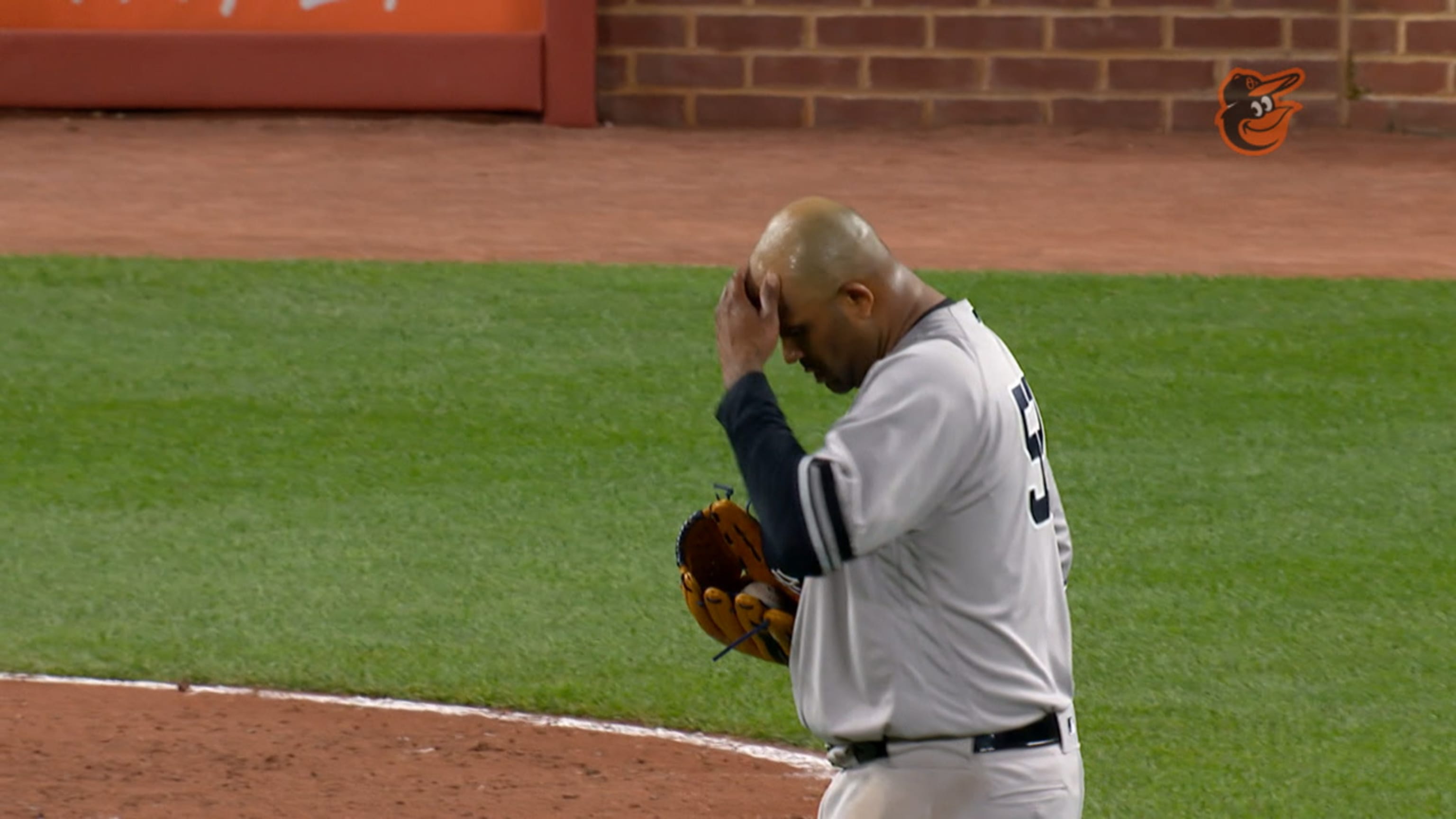 Sabathia searches for note card