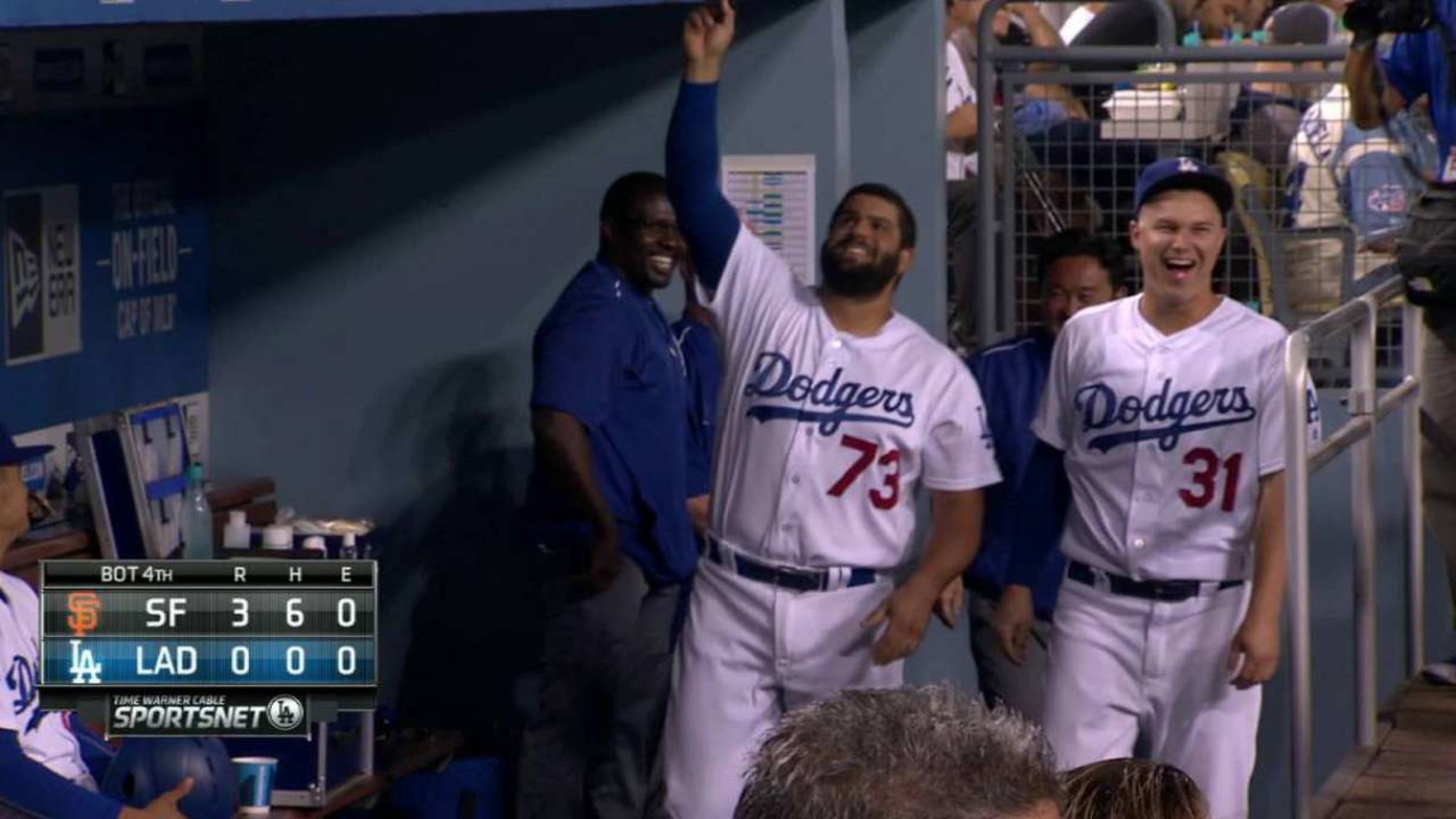 The Dodgers' Shawn Zarraga was all smiles when he entered an MLB