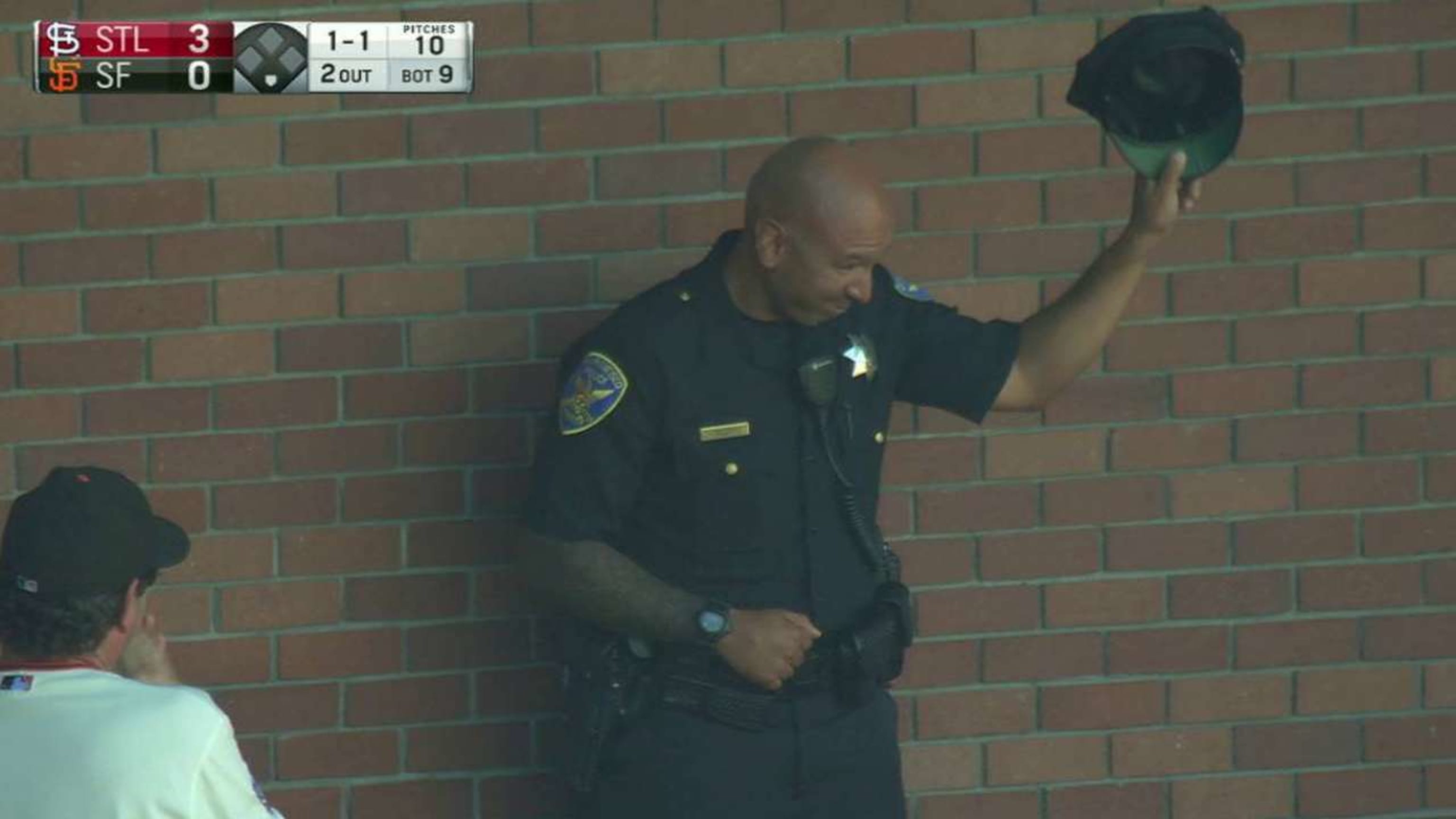 A Police Officer Deftly Used His Cap As A Glove To Make A Great Play On A  Foul Ball | Mlb.com