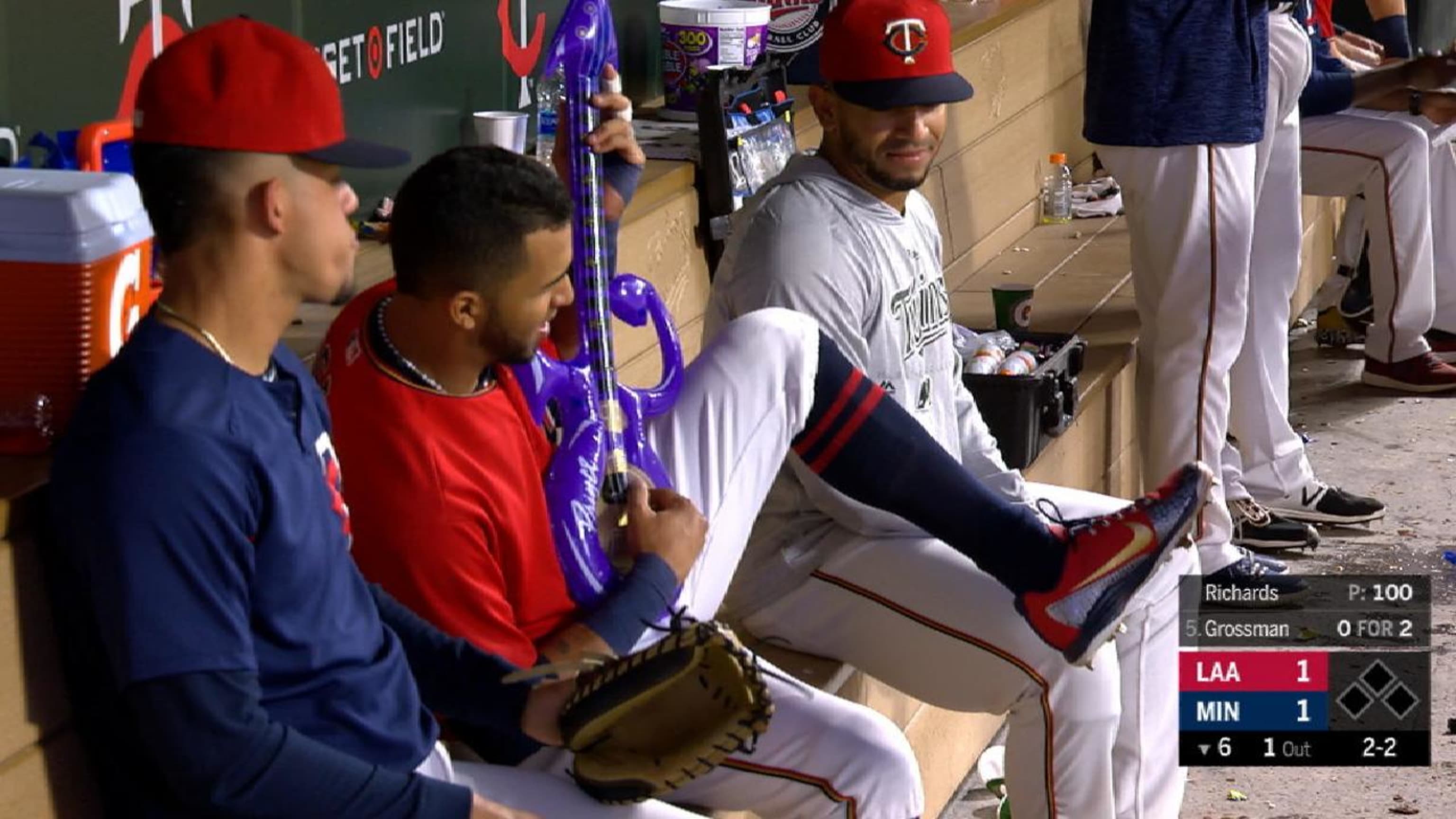 Eddie Rosario busted out an inflatable Prince guitar that inspired 