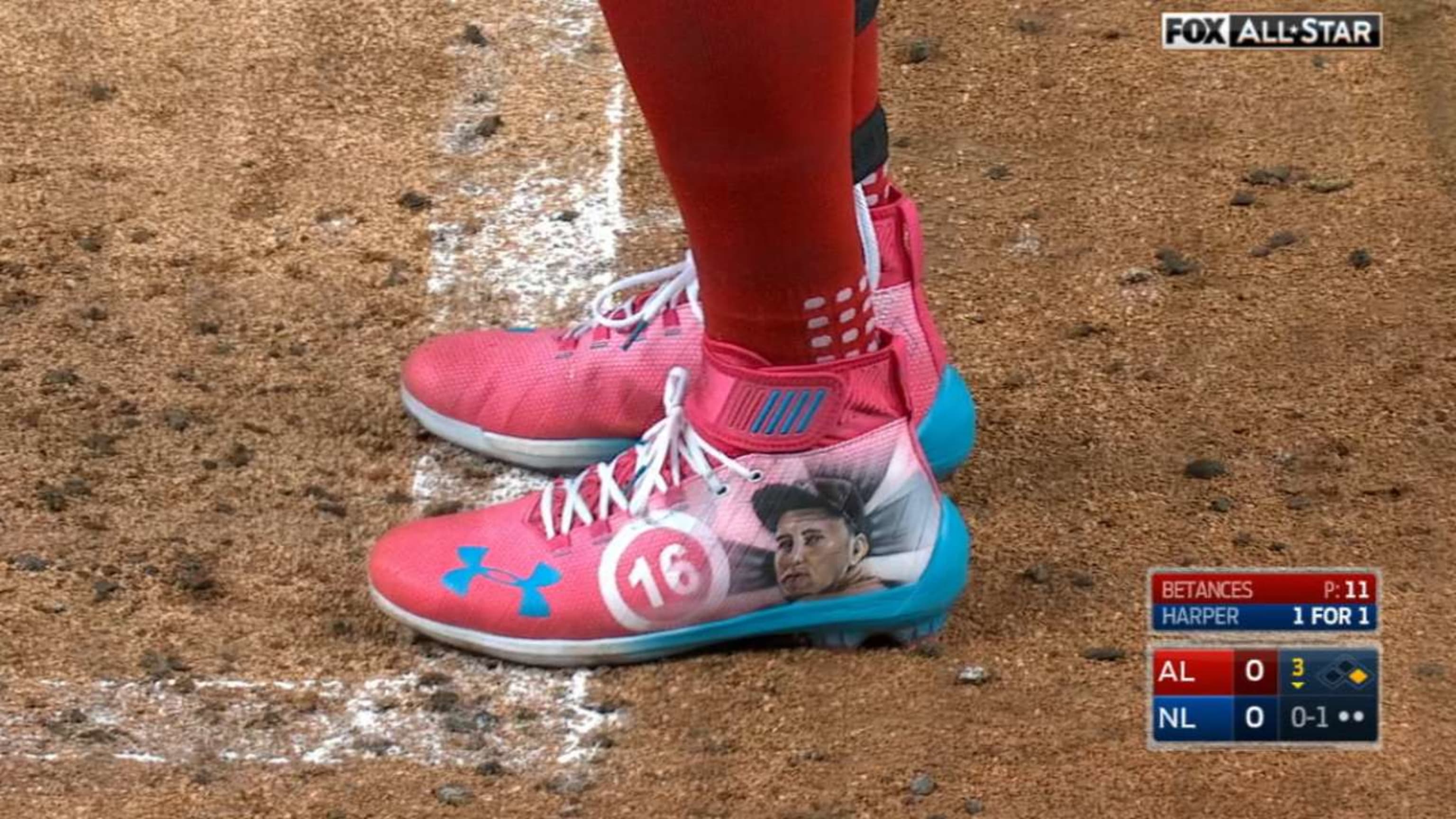 Bryce Harper made a great tumbling catch in cleats he wore as a