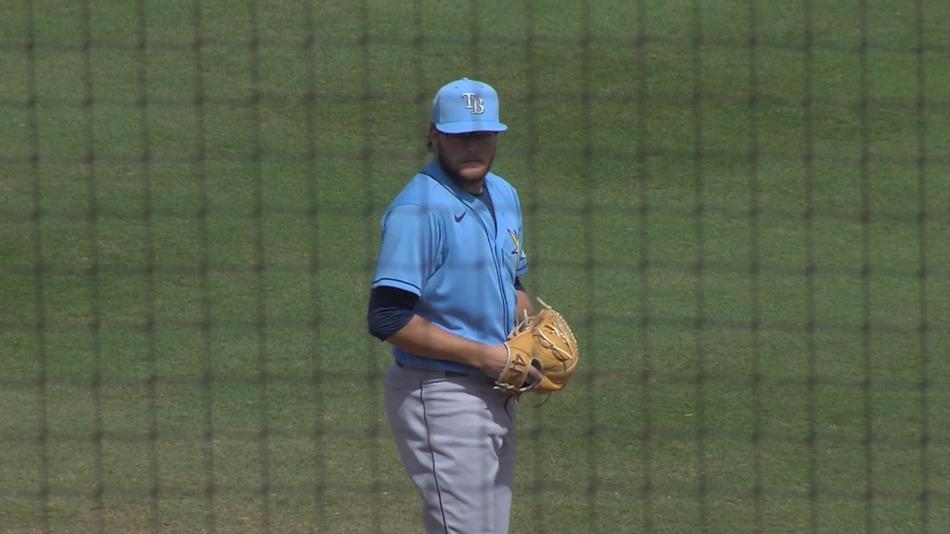 Game Used Spring Training Burst Columbia Blue Jersey: Mike Zunino - 2 Games  - 2020 Season