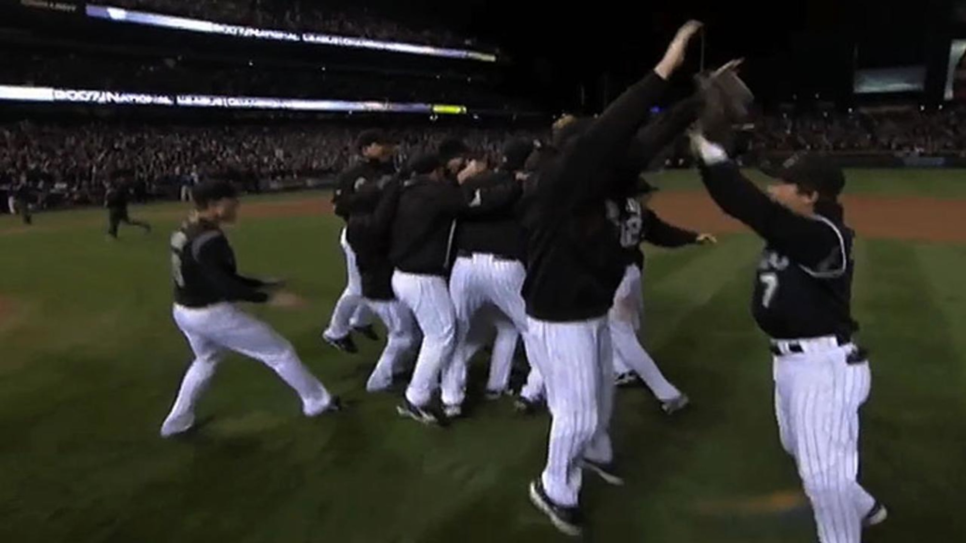 Colorado Rockies on X: 2⃣ - The World Series Clincher 10/15/07.  Rockies-Dbacks. NLCS. Todd Helton, ball in glove with arms skyward. Eric  Byrnes, defeated, face down at first. Colorado clinches their first