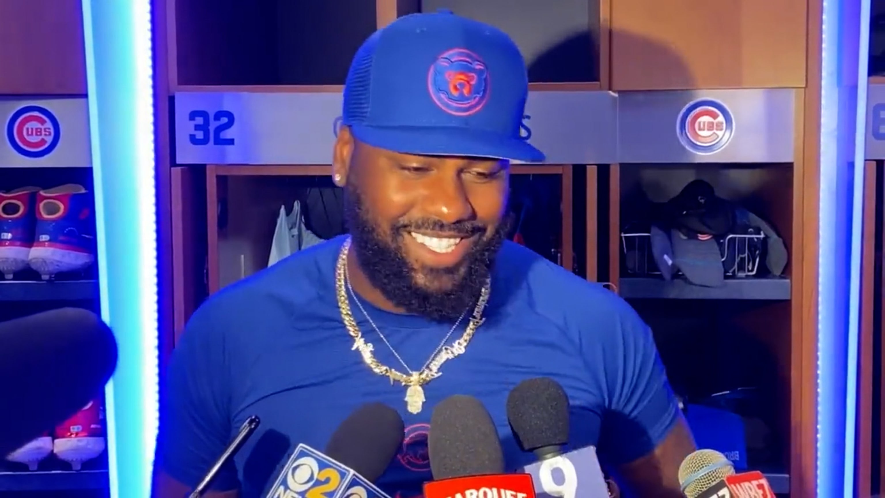 Franmil Reyes Team Issued Stars and Stripes Jersey - 7/4/18