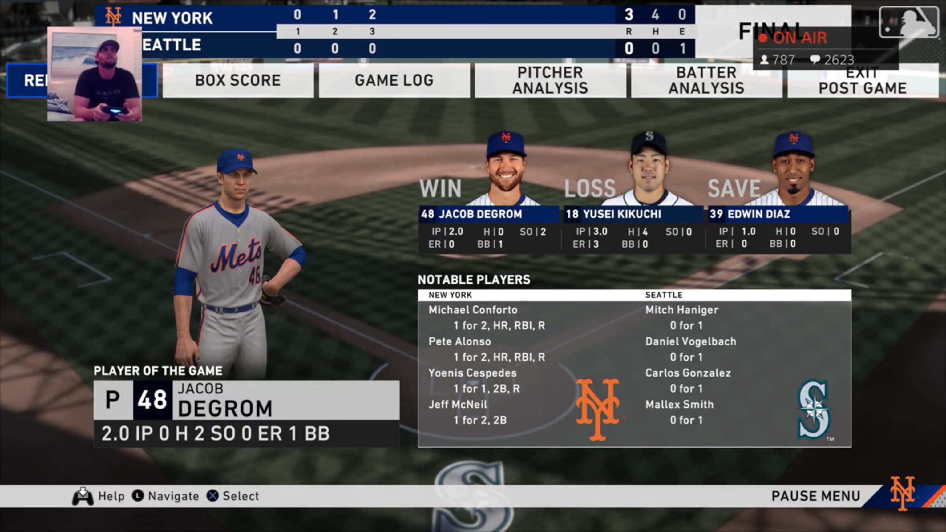 Jeff McNeil throws a no-hitter 🎮