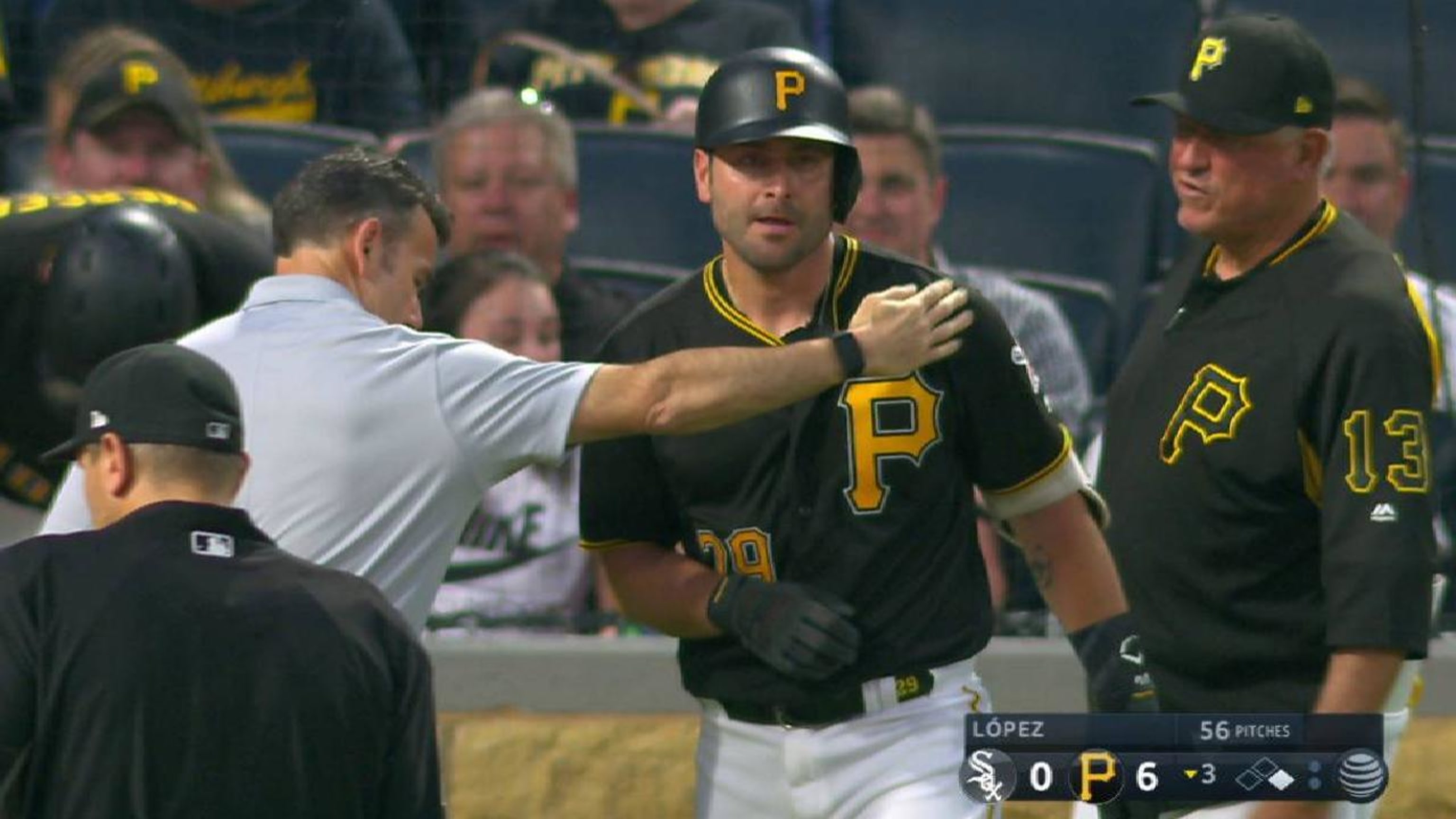 Starling Marte Francisco Cervelli leave game
