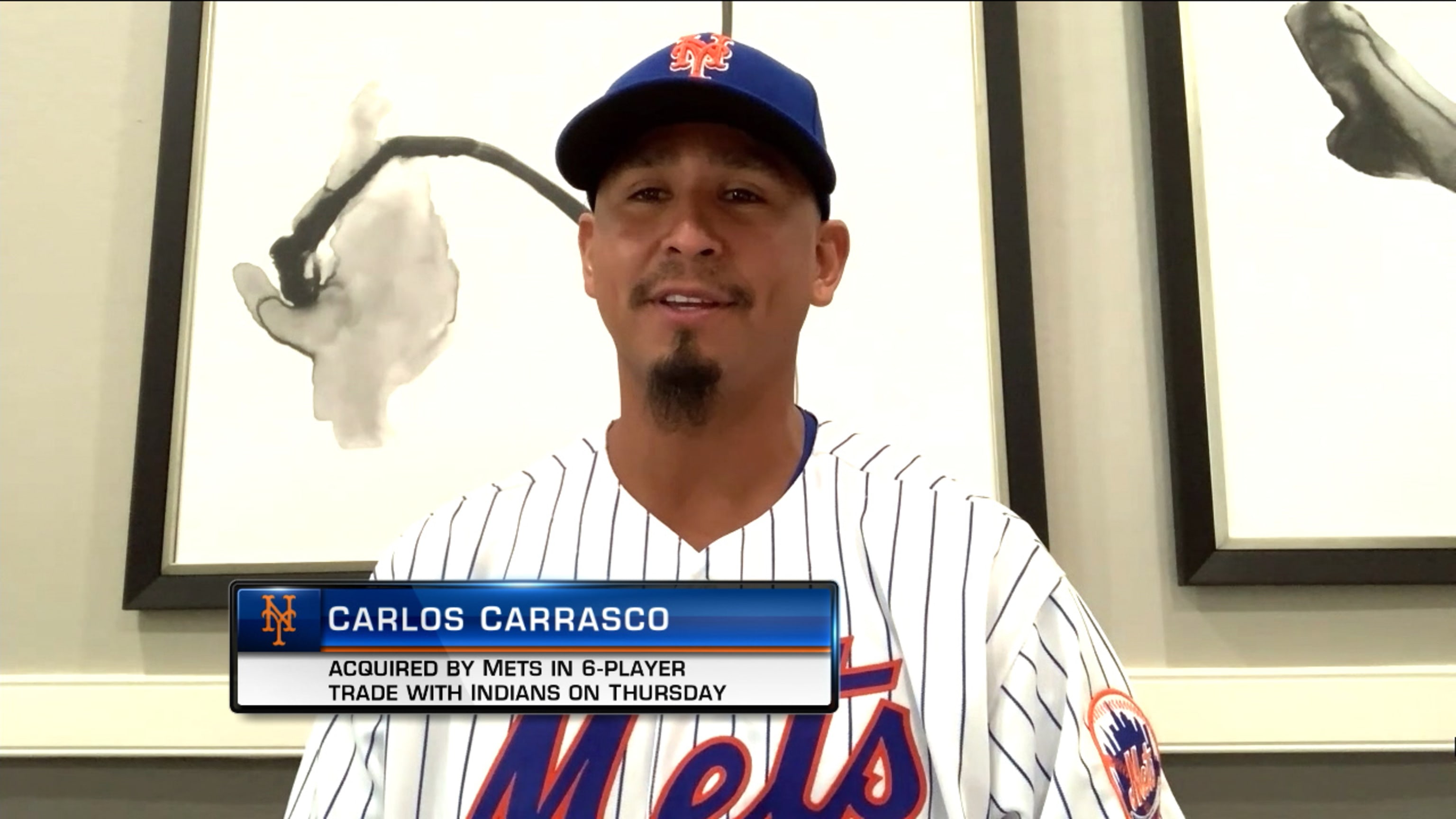 Carlos Carrasco introduced by Mets
