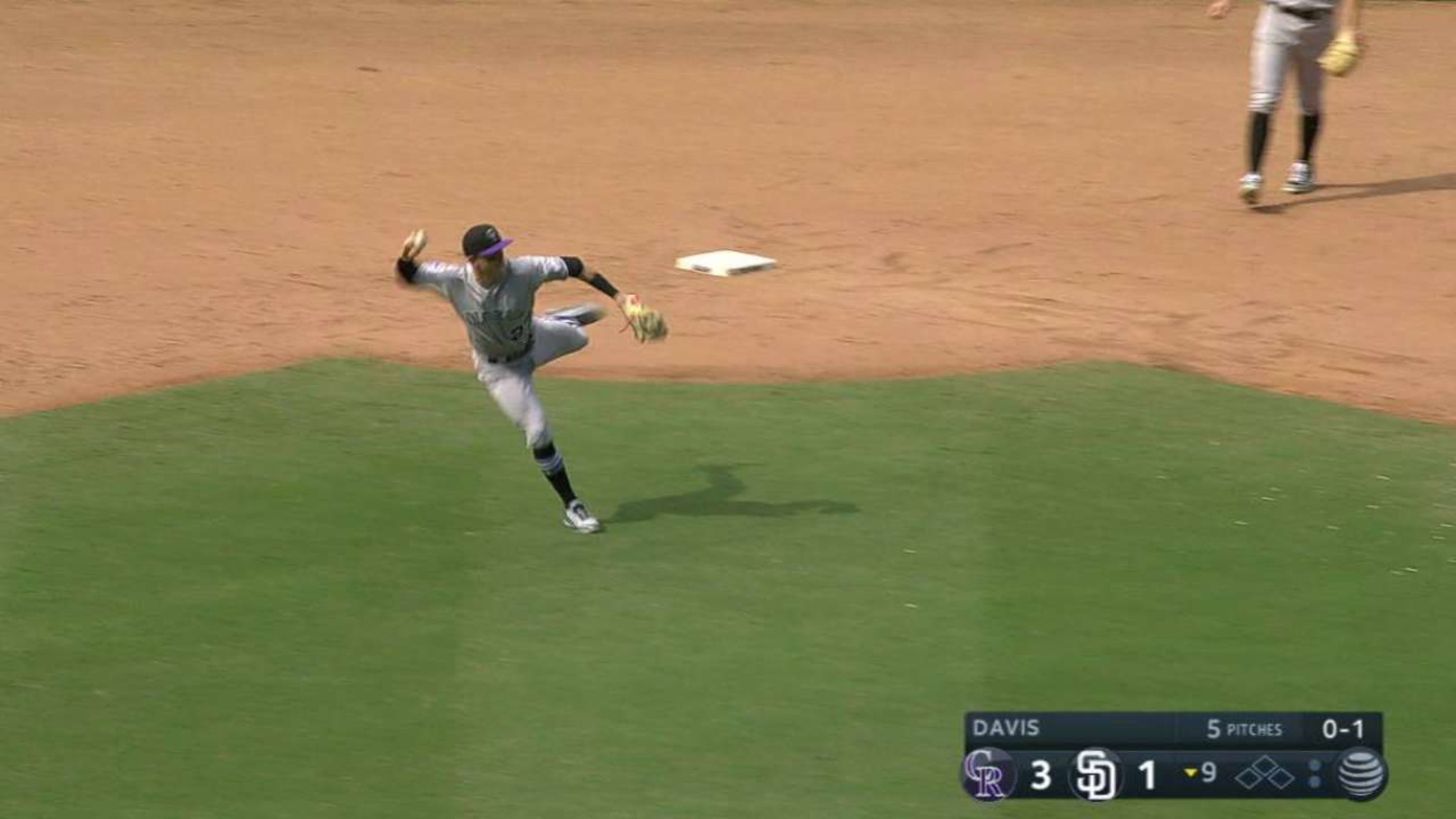 Arenado dives, throws out Blach from his back 