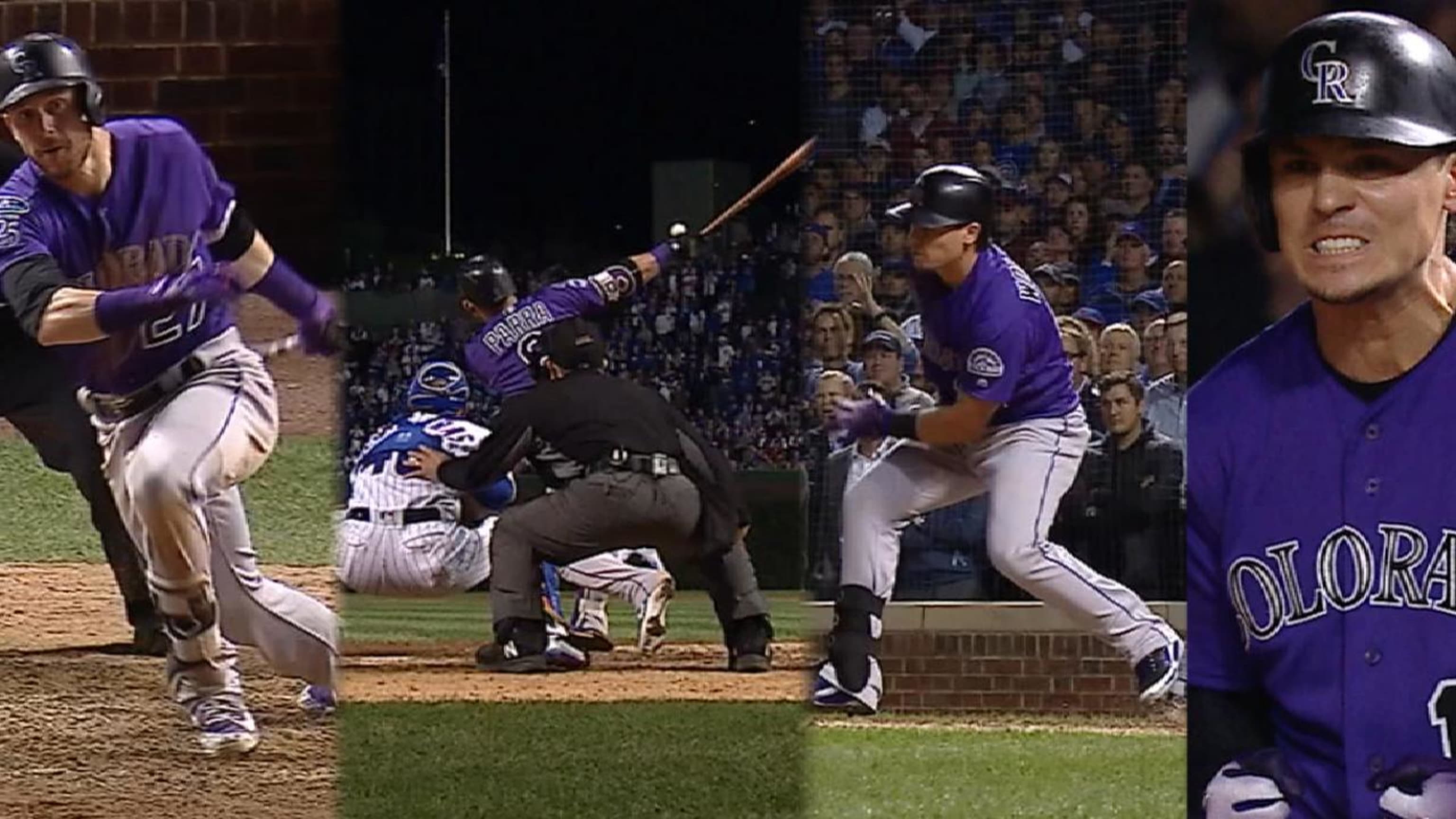 Rockies catcher Tony Wolters knocked the cover off the baseball