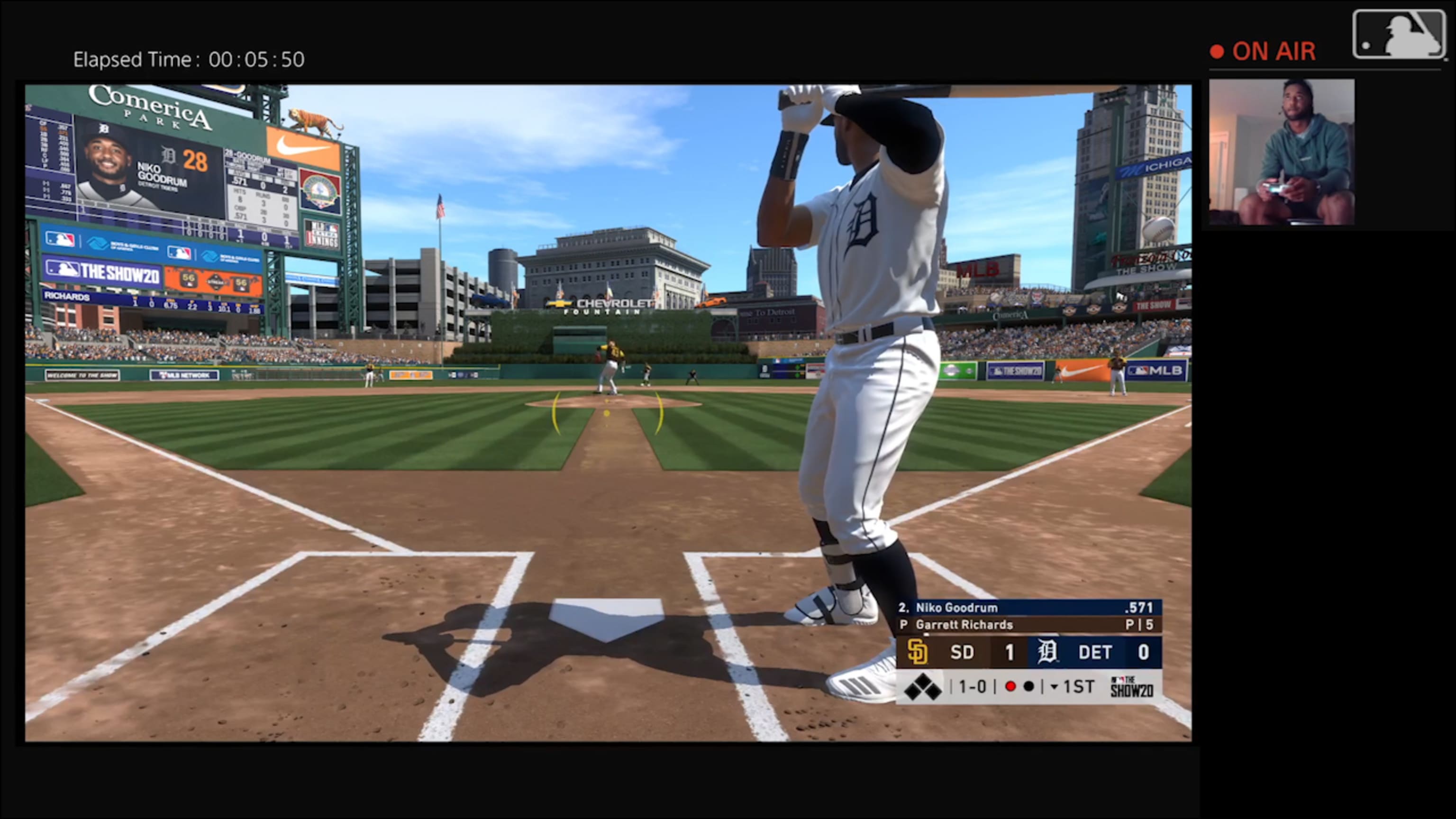 Goodrum pega HR con su jugador virtual