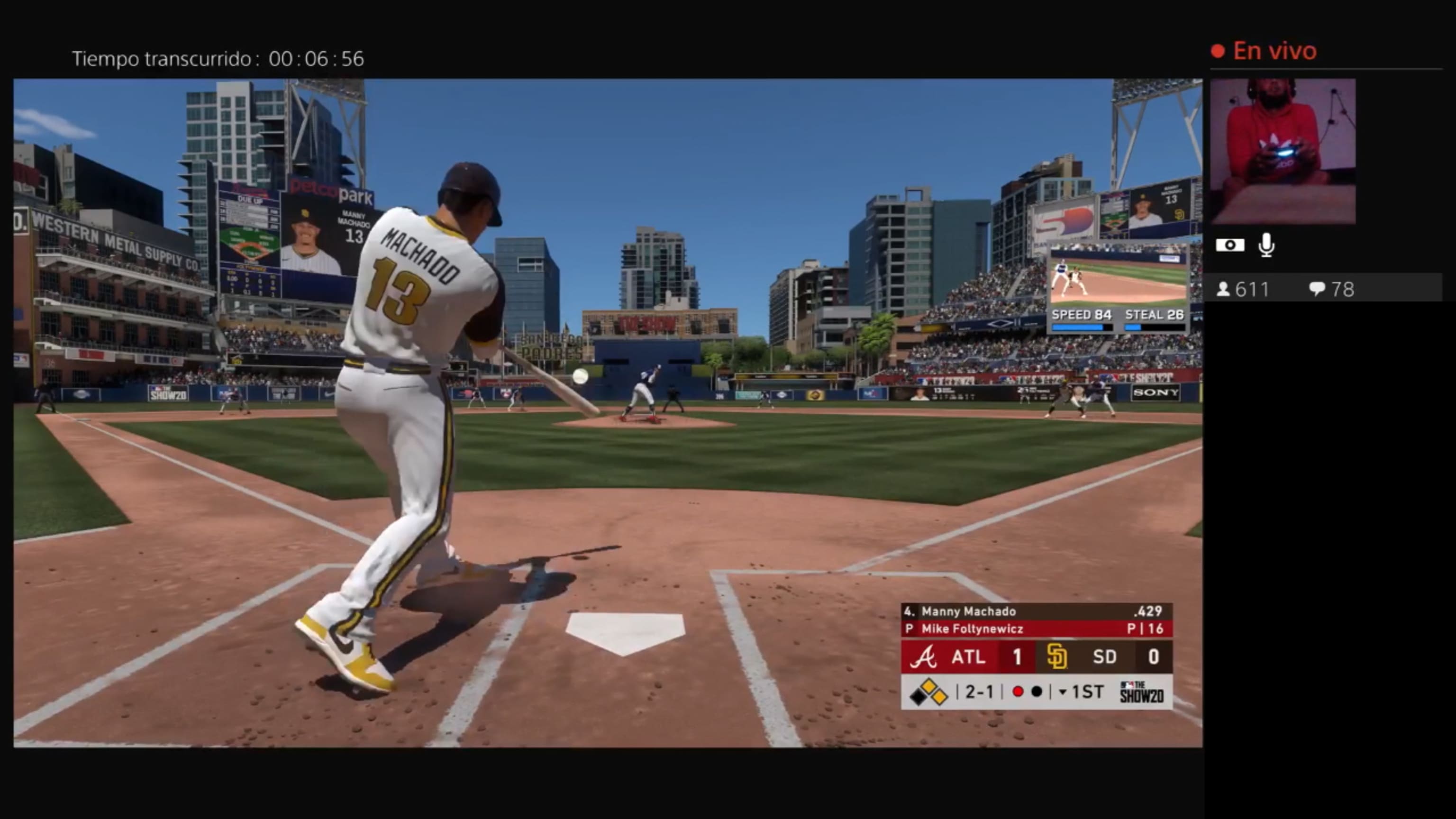 Bambinazo de Tatis jugando como Machado