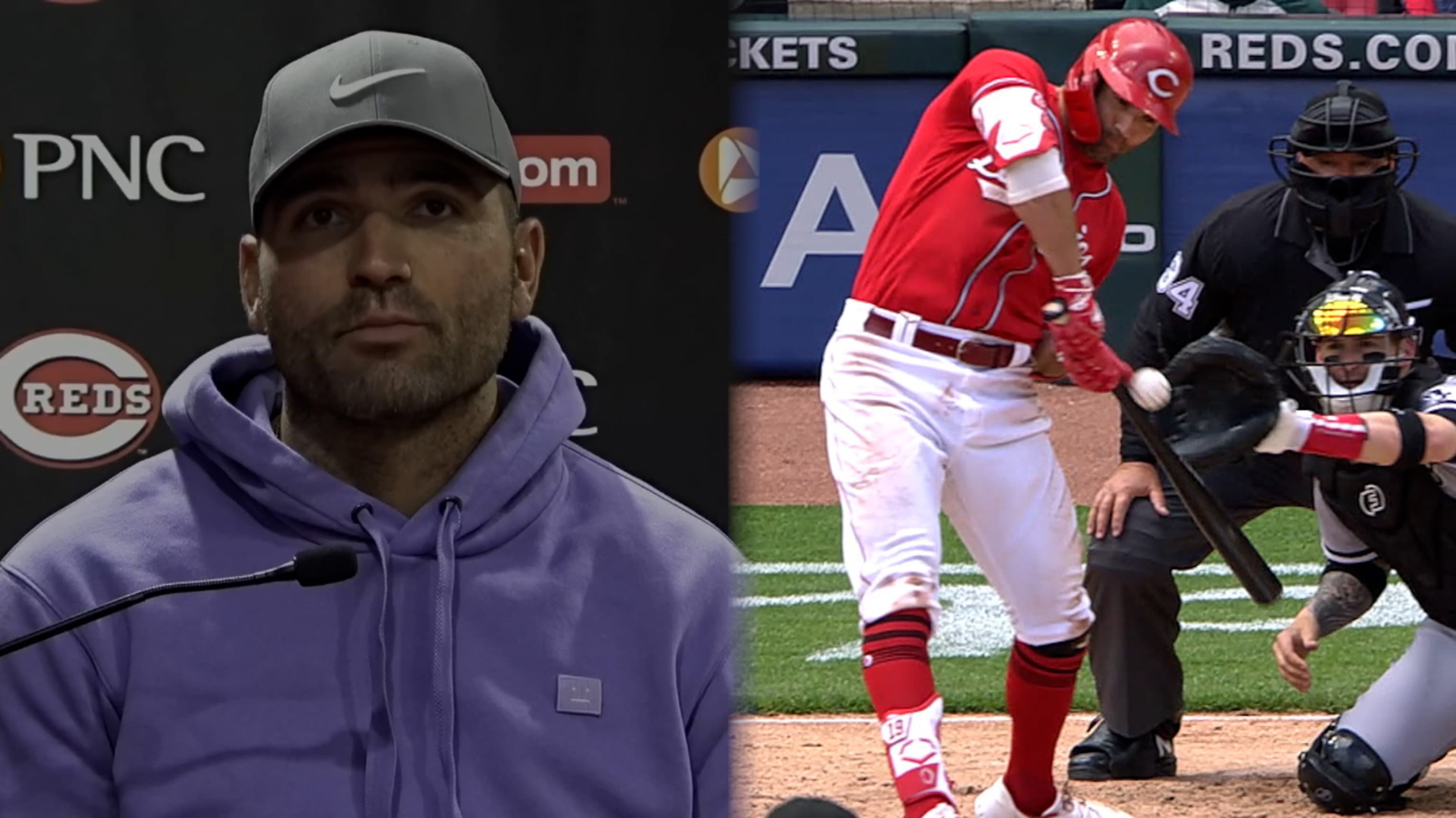 Joey Votto exits with injury after being hit by pitch