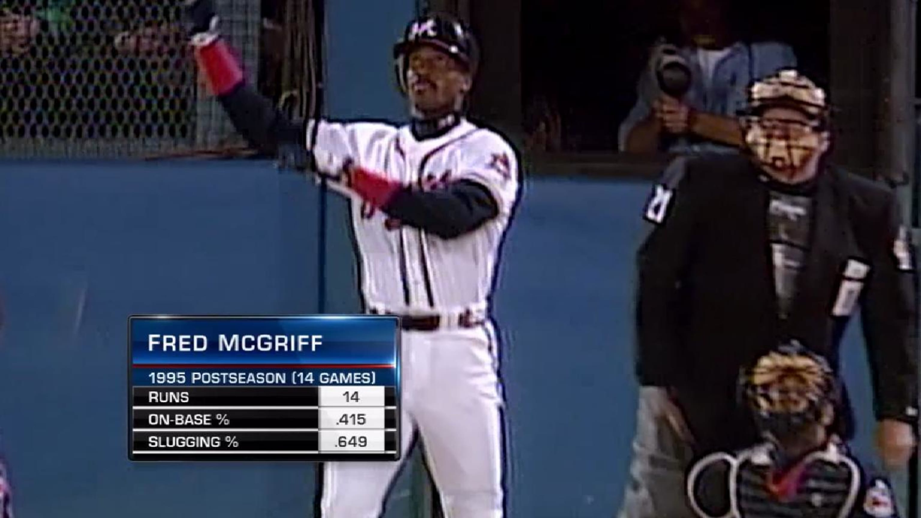 Fred McGriff slugs his 10th homer of the season 